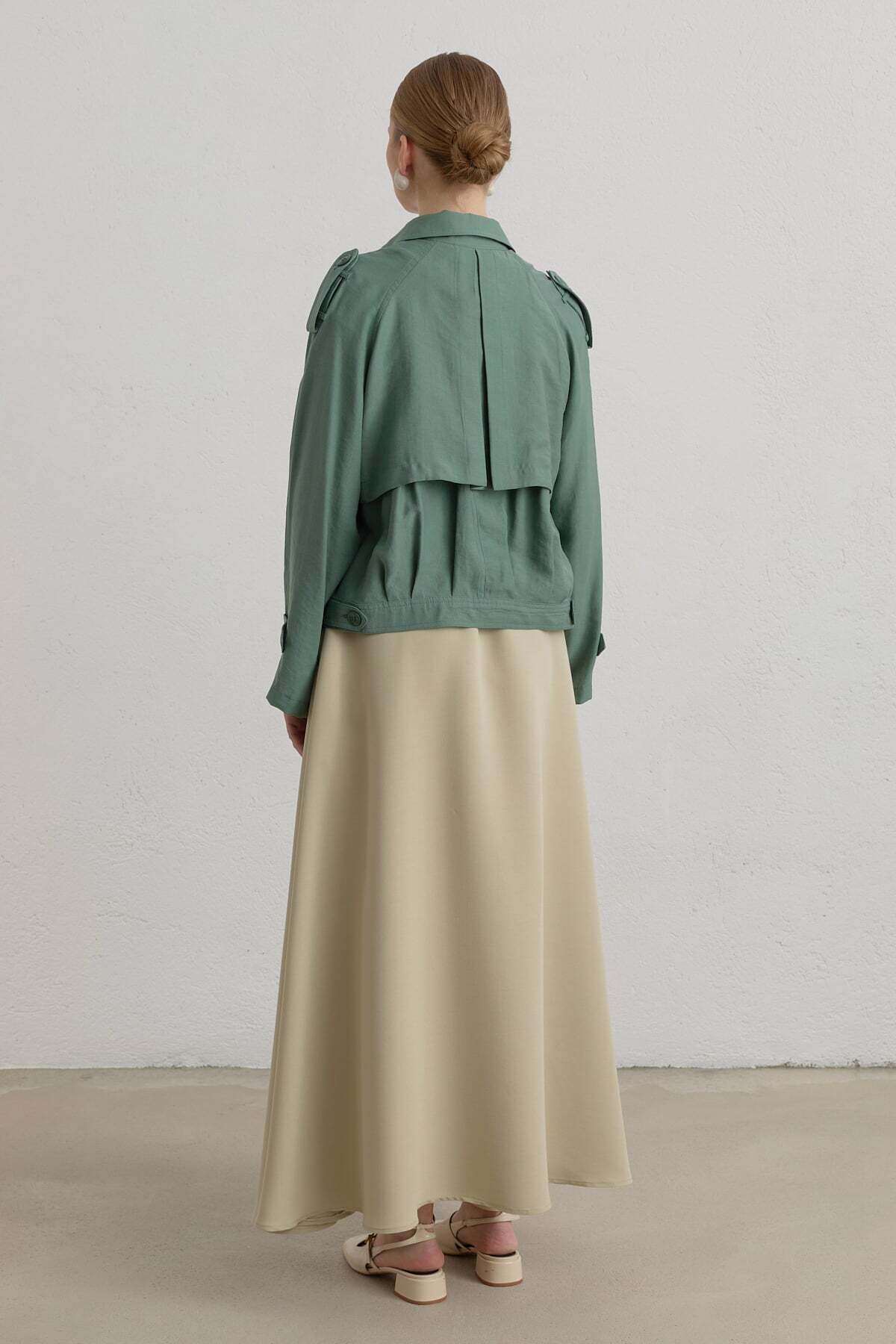 Nihan Beli Lastikli Tencel Etek Kekik görsel 4