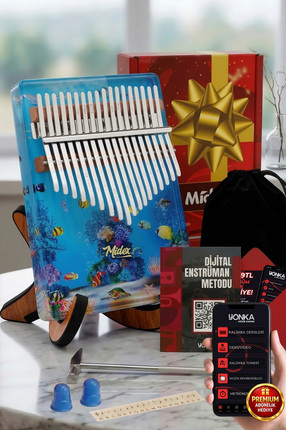 Midex KLX-640-PAK Okyanus Cam Kalimba 17 Tuşlu Full Set