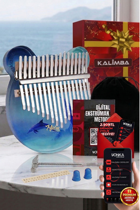 Midex KLX-650 Okyanus Cam Kalimba 17 Tuşlu Full Set