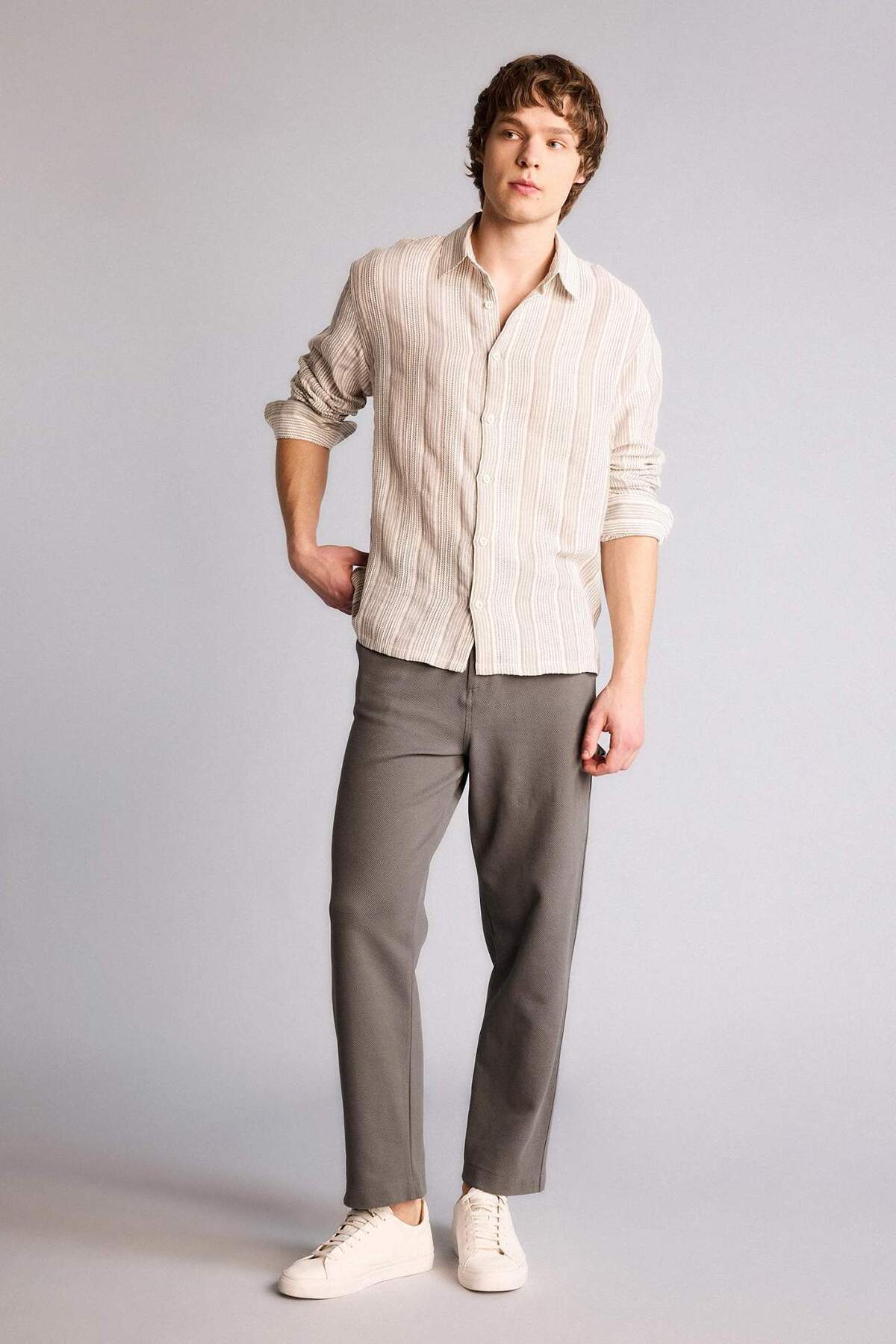 Modern Fit Pantolon H1417AX26SP — خاکستری — تصویر 2 از 5