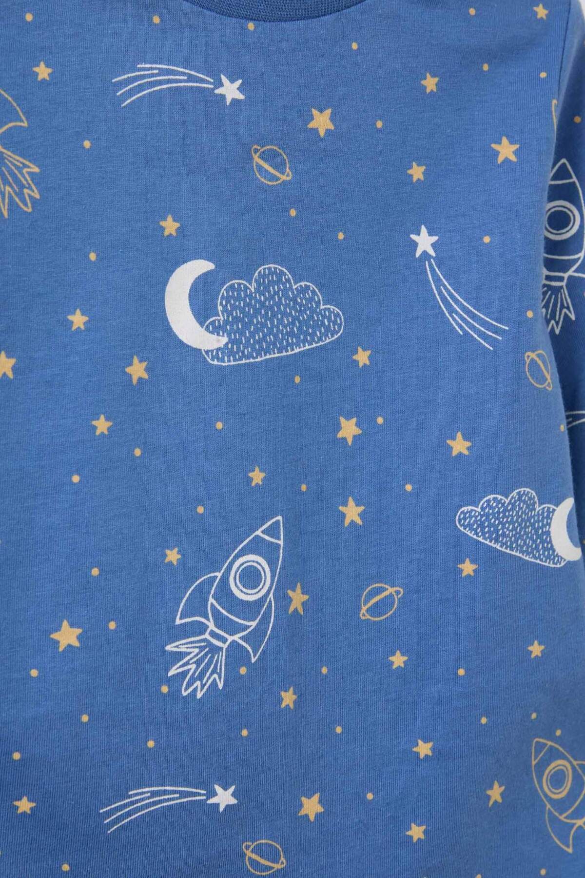 Defacto %100 Pamuklu Desenli 2'li Pijama Takımı Erkek Bebek G8832A526SP fotoğrafı 3 (önizleme)
