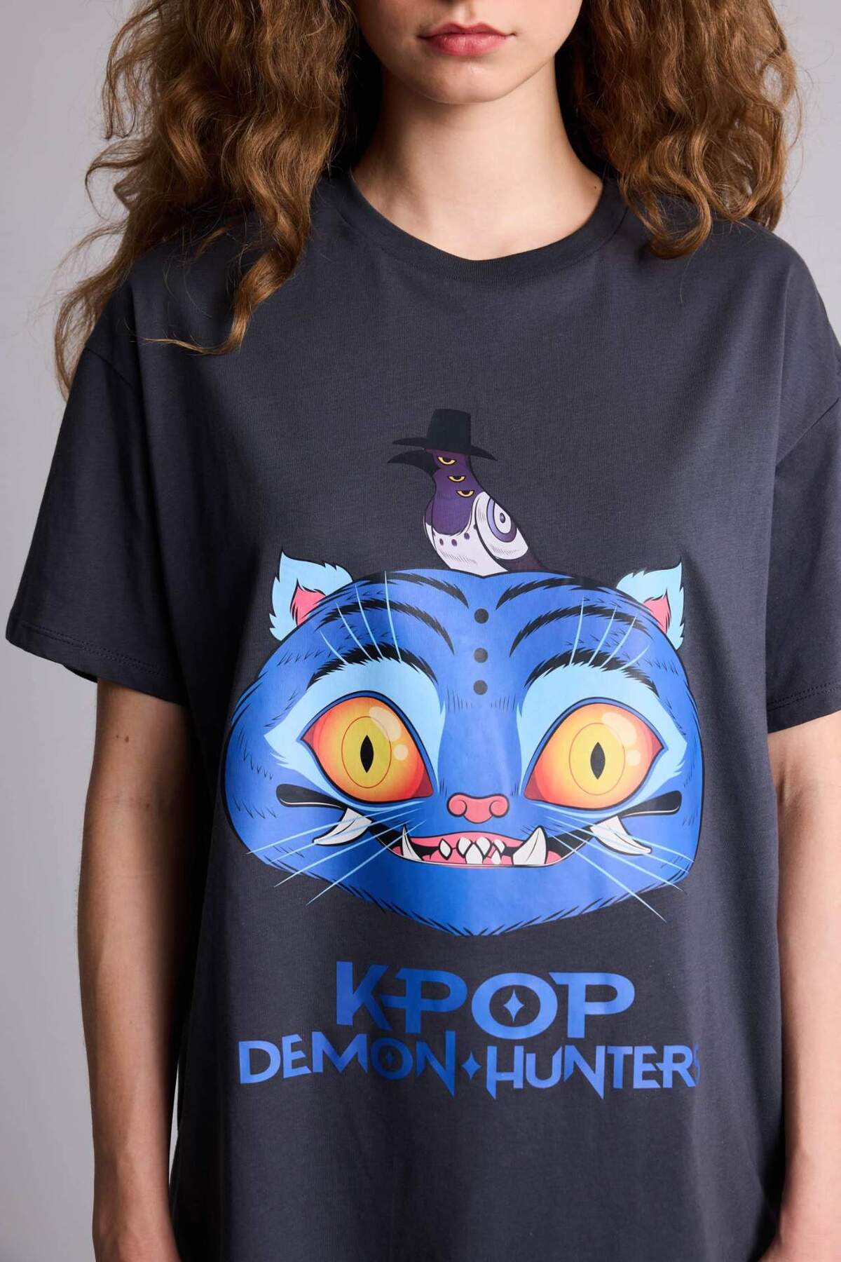 DeFacto %100 Pamuk Kpop - Demon Hunters Oversıze Tişört H0254AX26SM görsel 6