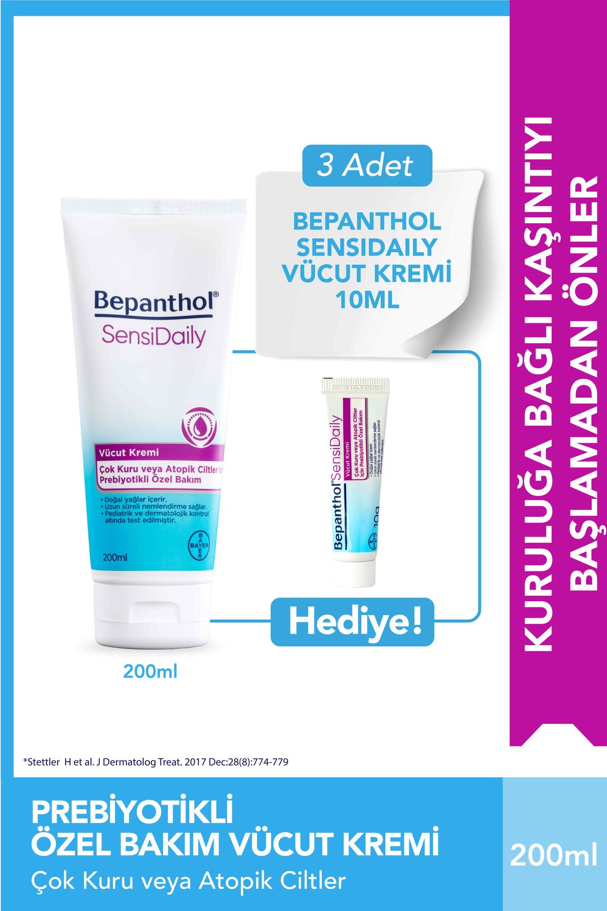 Bepanthol SensiDaily Prebiyotikli Nemlendirici Vücut Kremi 200 ml atopik ve kuru ciltler için — SET.BPTN.118