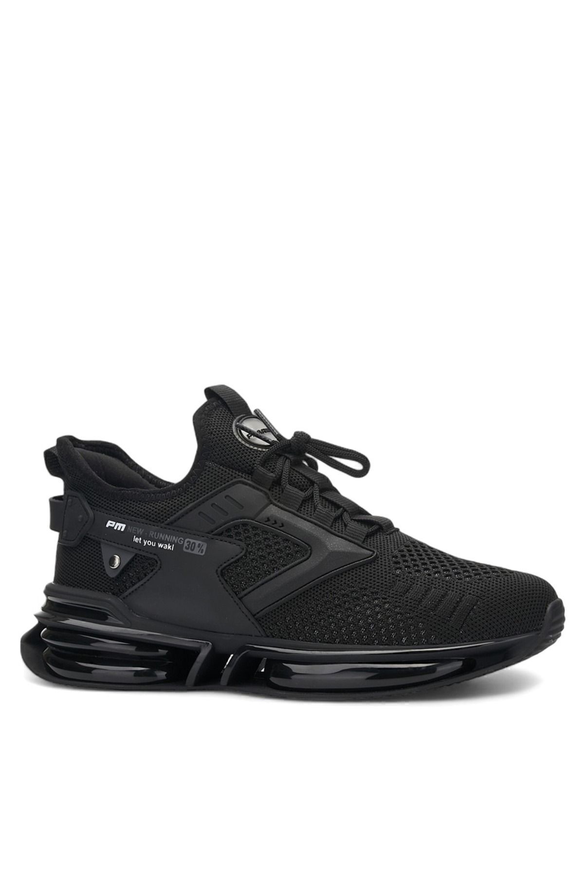 Men's Black Sneaker Sports Shoes - Balloon Sole Knitwear Orthopedic Shoes-047