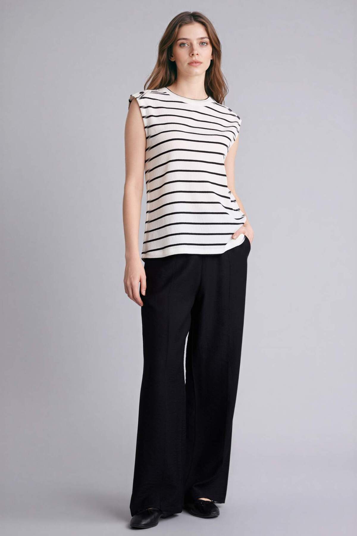 Defacto Straight Fit Straight Leg Trousers D8354Ax26Sp