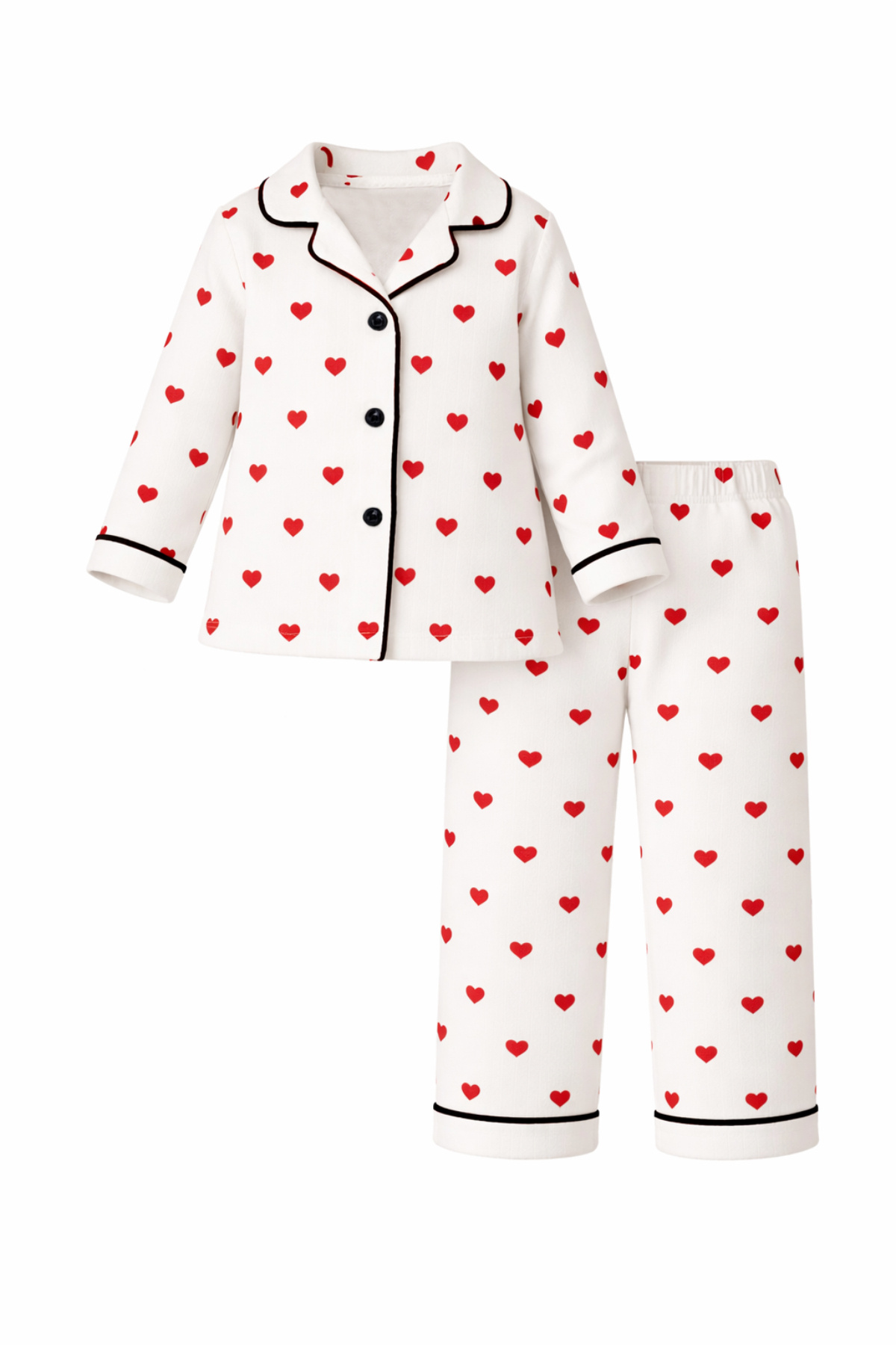 Beren Kids Kalpli Kız Bebek Alt Üst 2'li Pijama Takım- Siyah Beyaz fotoğrafı 2 (önizleme)