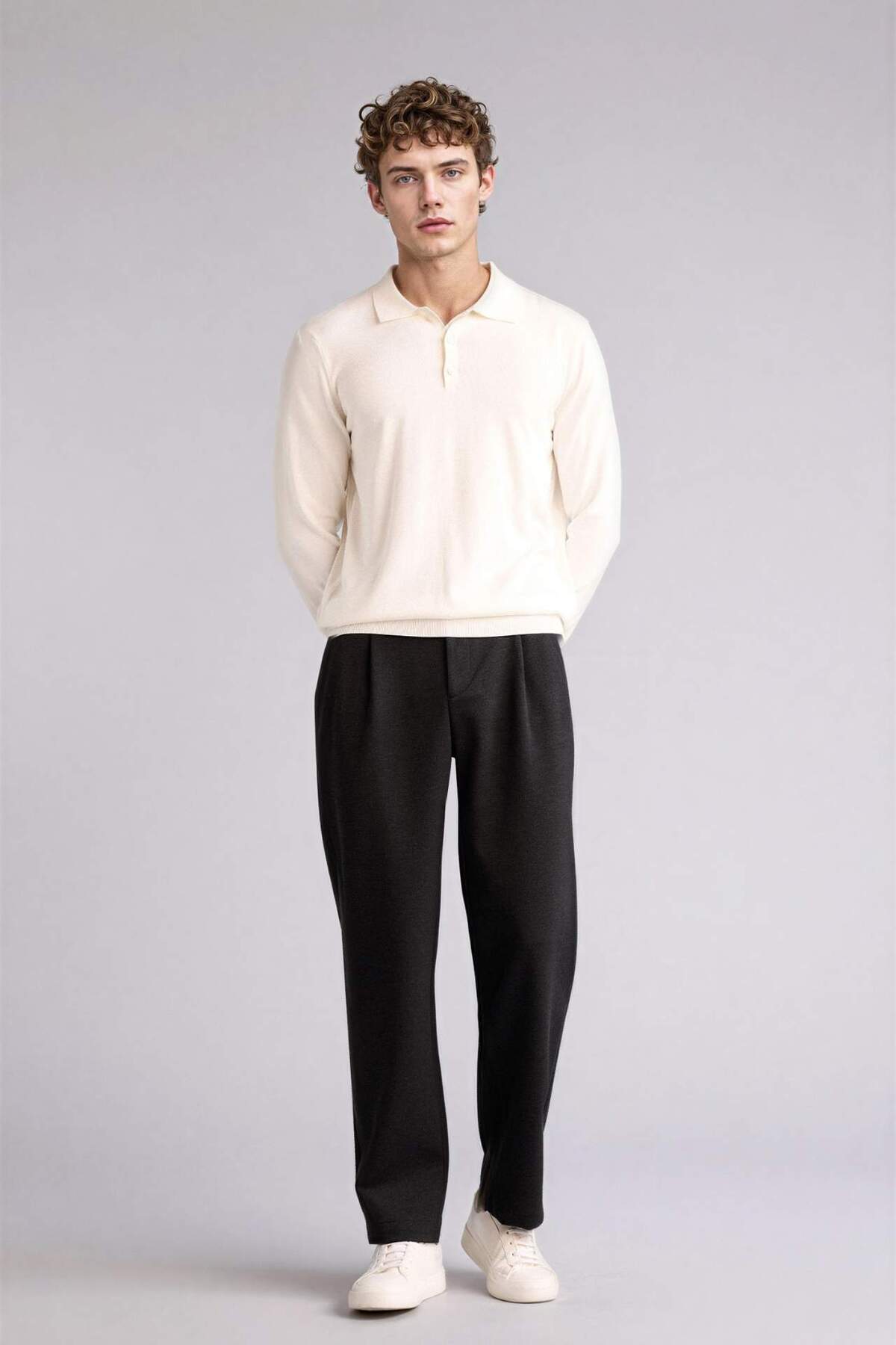 Baggy Fit Uzun Boy Pantolon F8746AX26SP — خاکستری — تصویر 2 از 5