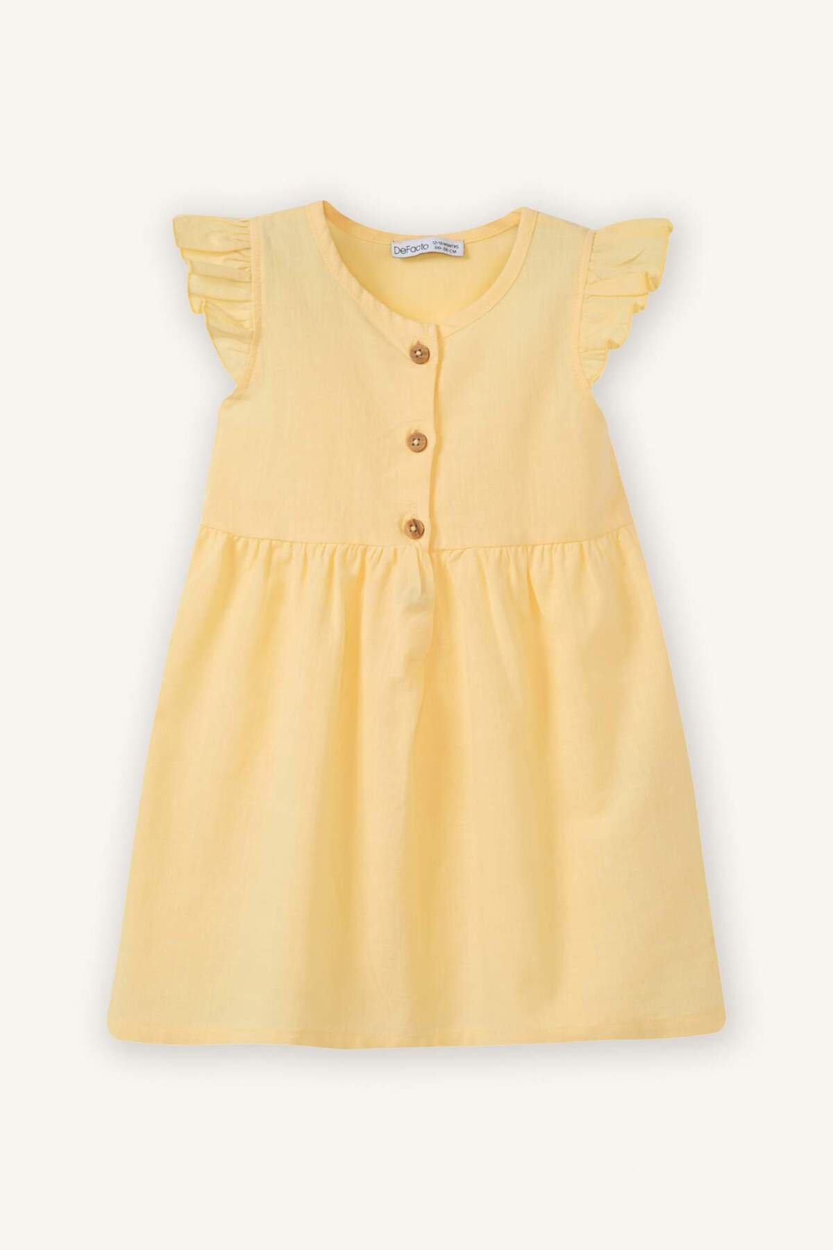 Defacto %100 Pamuk Flamlı Poplin Elbise Kız Bebek Z7402A226SM