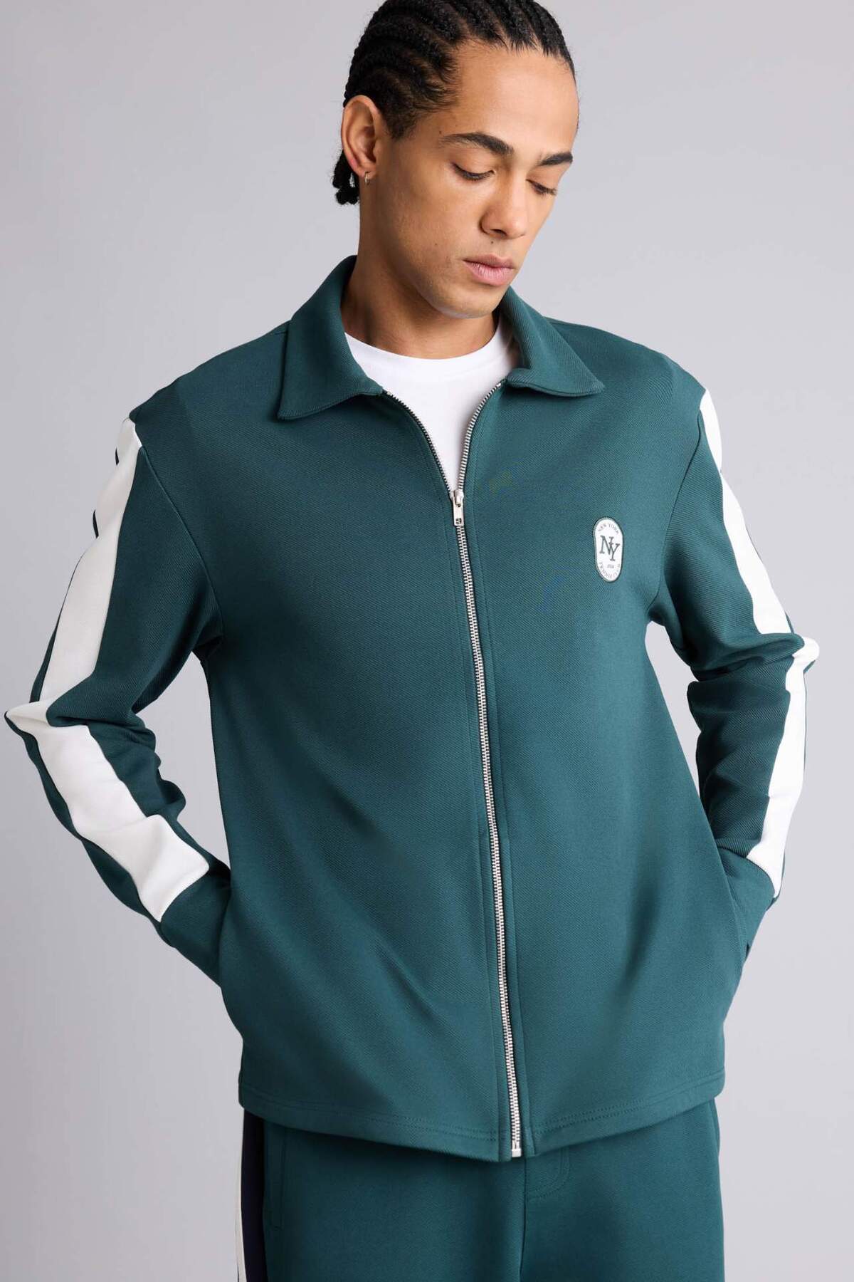 Kırışmaz Pamuklu Standart Fit Hırka G9228AX26SP — سبز — تصویر 4 از 8