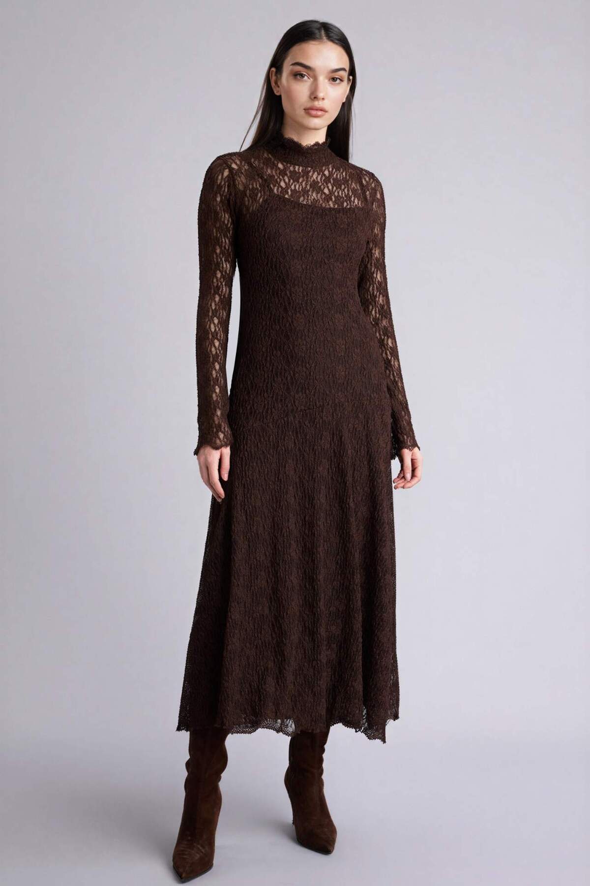 Defacto A-Line Lace Midi Dress H0605AX26SP