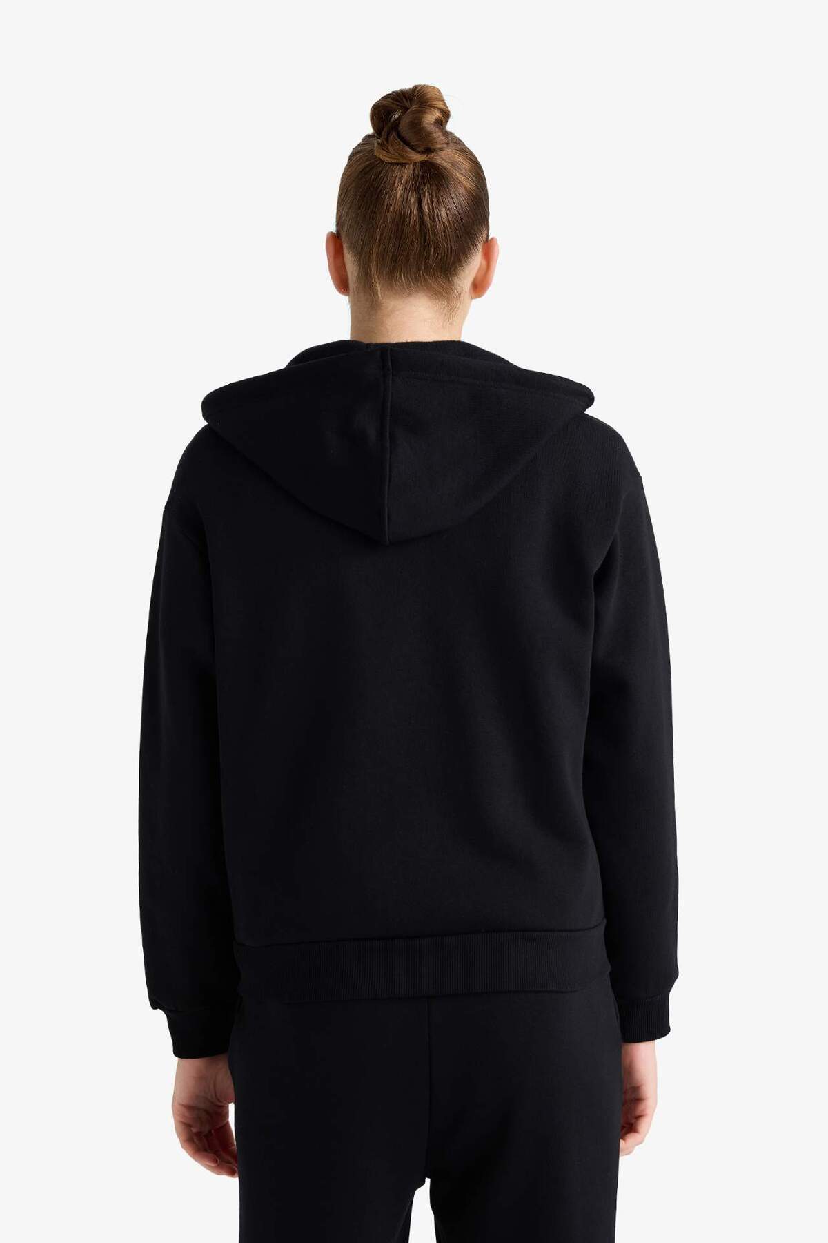 Defacto  Relax Fit Kapüşonlu Basıc Kalın Fermuarlı Sweatshirt C1809AX25AU - Görsel 6