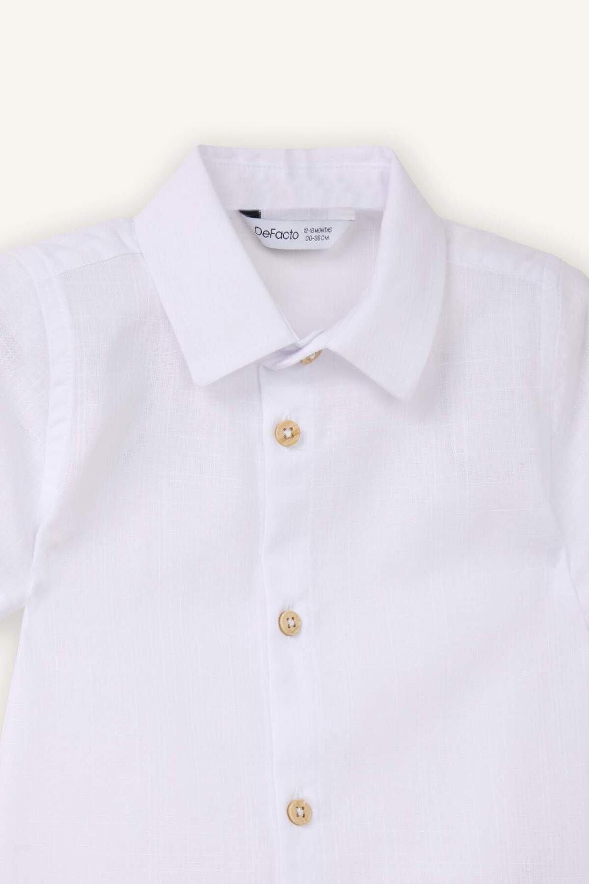 Defacto Keten Görünümlü Gömlek Erkek Bebek G7624A526SM fotoğrafı 2 (önizleme)