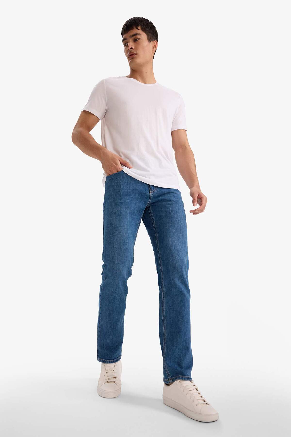 Defacto  Sergio Regular Fit Normal Bel Boru Paça Jean Pantolon A6948AX26SP - Görsel 2