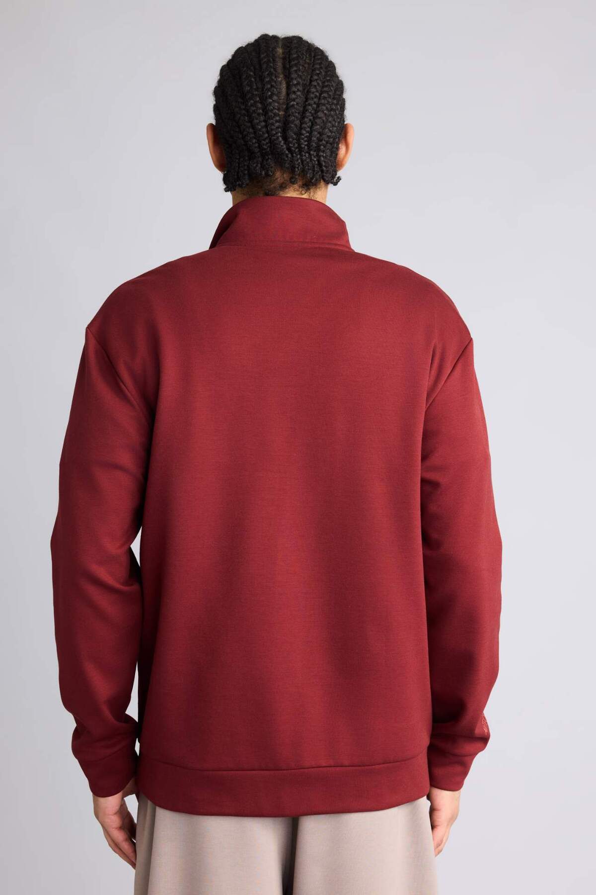 Ultra Yumuşak Standart Fit Modal Sweatshirt G8148AX25WN — زرشکی — تصویر 5 از 8