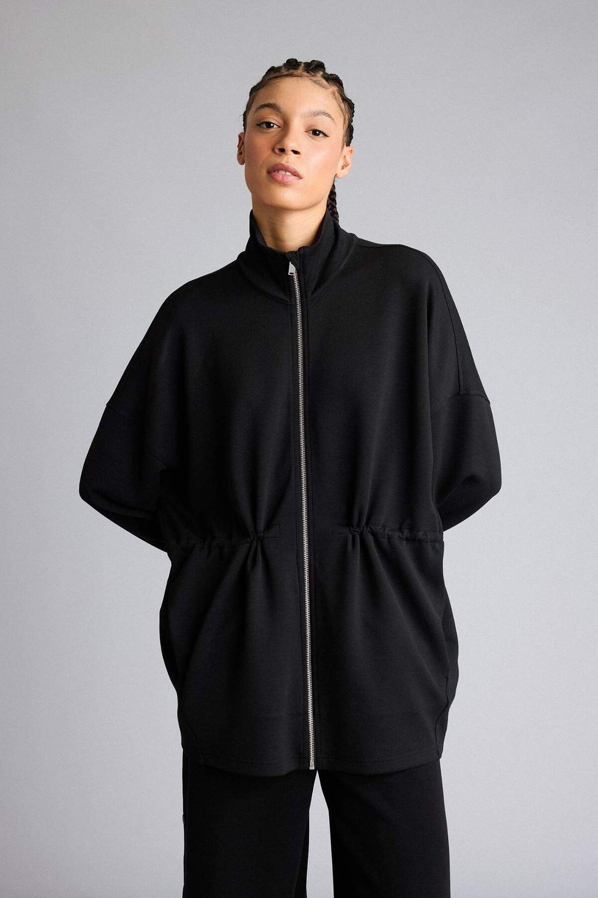 Defacto  Long Fıt Dik Yaka Modal Hırka G2602AX26SP - Görsel 6