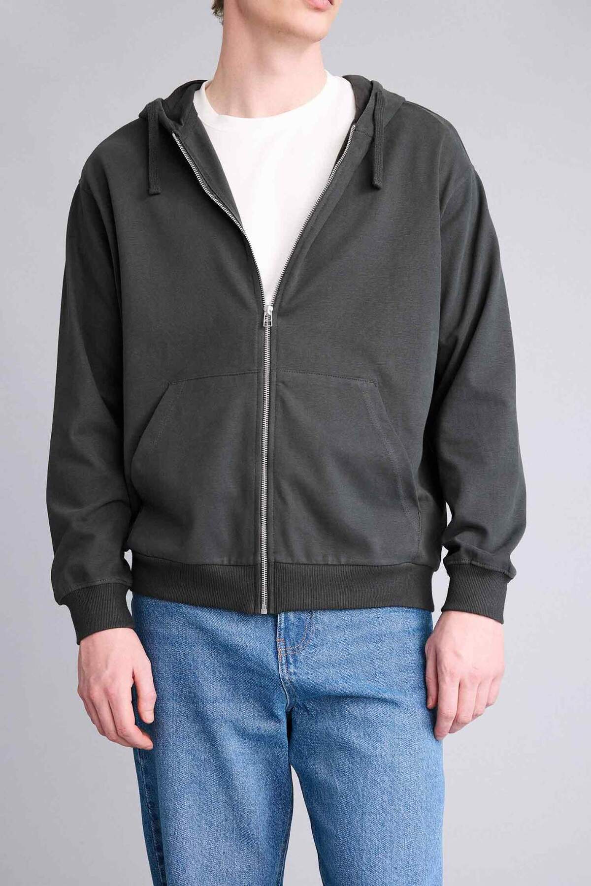 Defacto  %100 Pamuk Fermuarlı Sweatshirt F9812AX26SP - Görsel 8