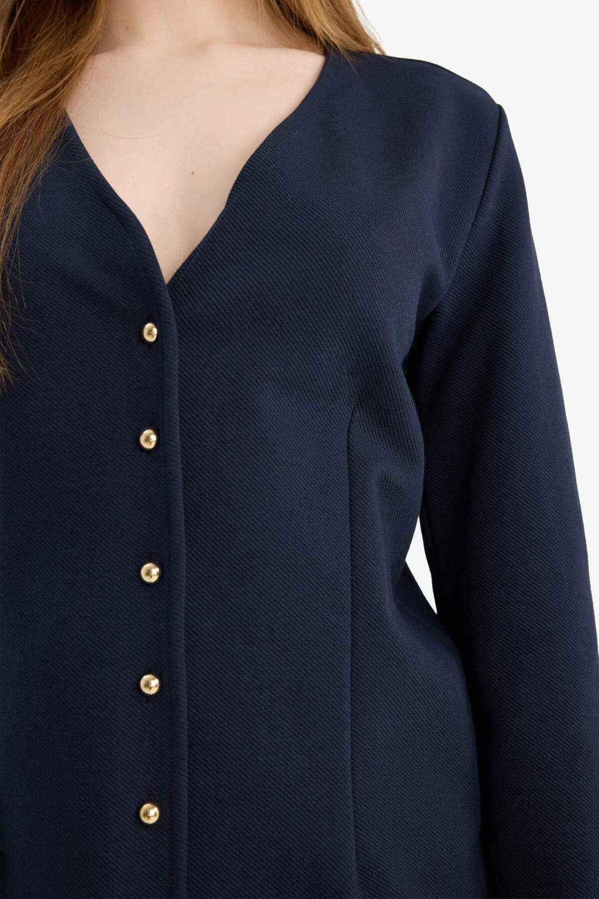 DeFacto Regular Fit V Yaka Düğmeli Basic Hırka G9178AX26SP görsel 6