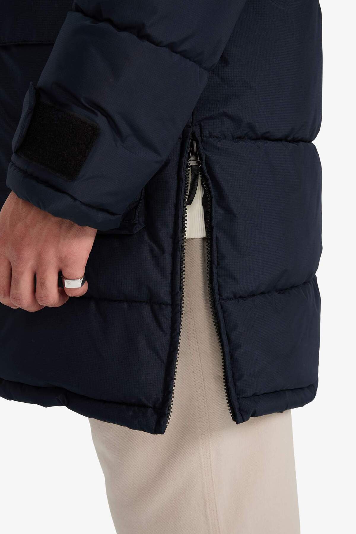 Su İtici Kapüşonlu Parka Mont F5724AX25CW — سرمه‌ای — تصویر 7 از 8