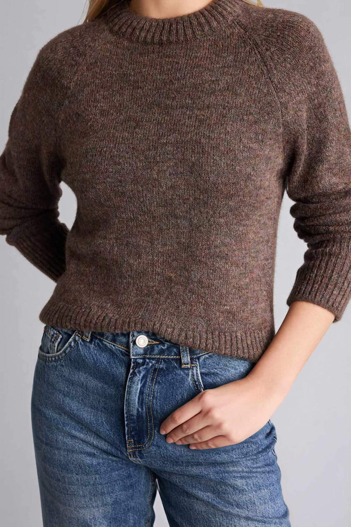 Defacto  Regular Fıt Bisiklet Yaka Kazak G6953AX25WN - Görsel 4