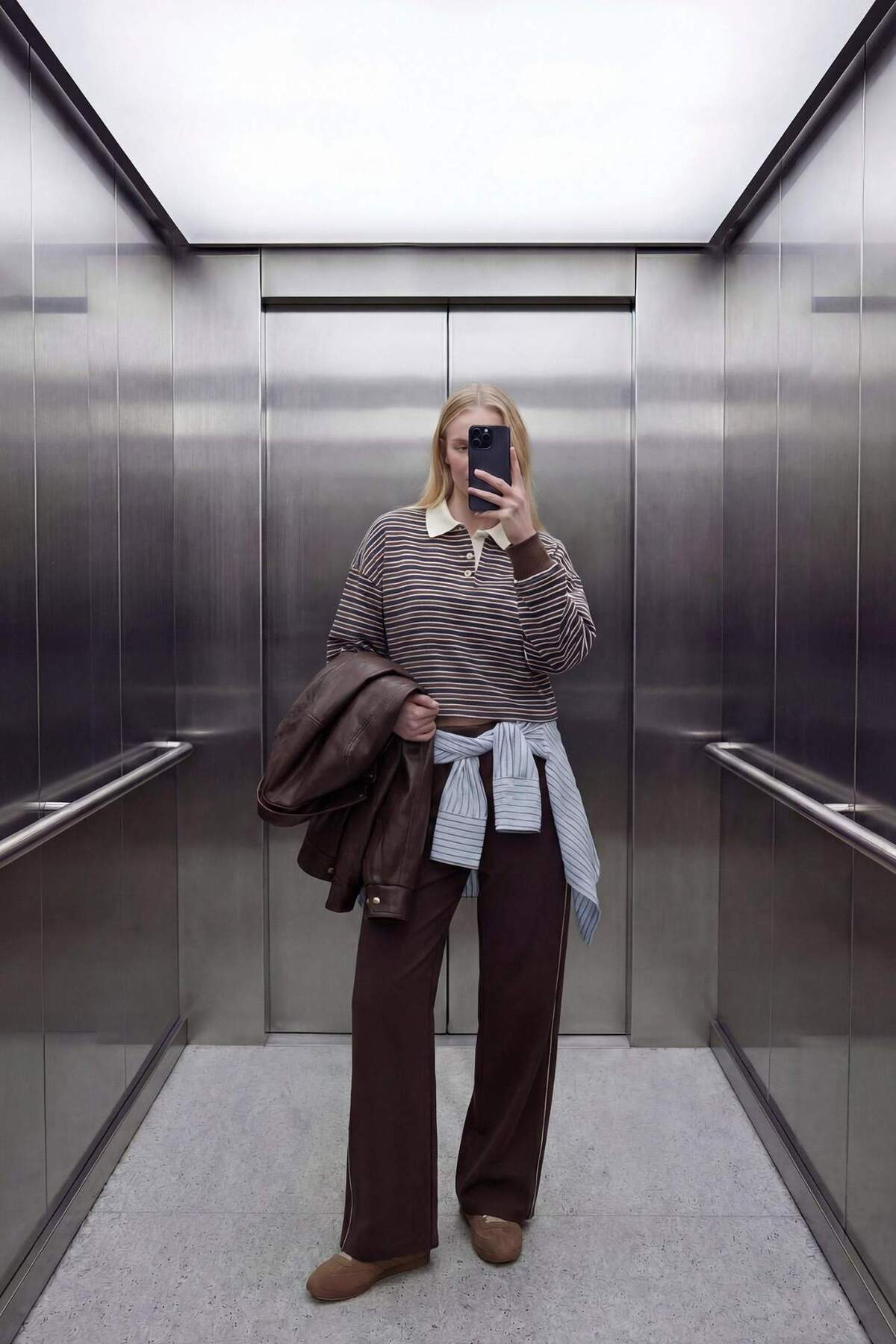 Defacto  %100 Pamuk Loose Fıt Çizgili Sweatshirt G9460AX26SP - Görsel 2