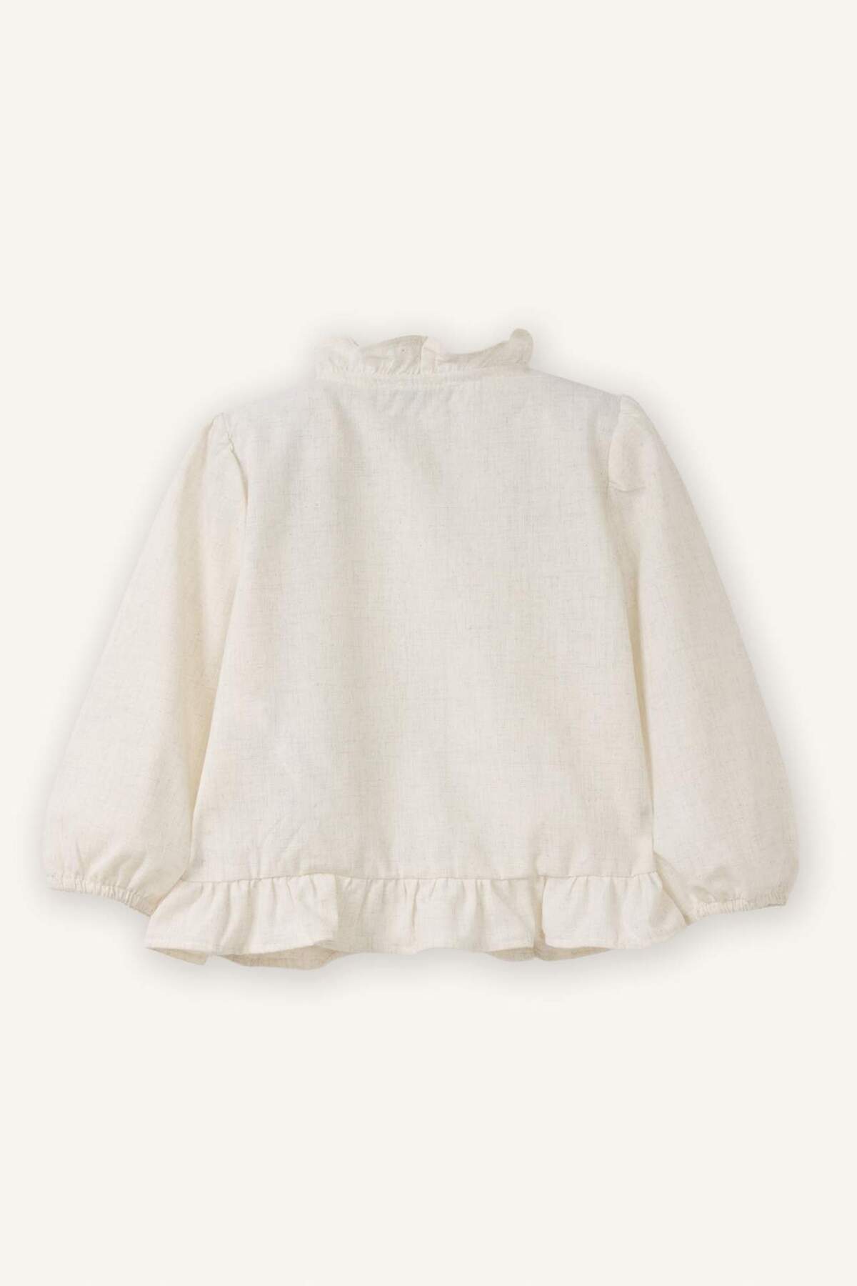 Defacto Dantel Detaylı Gömlek Kız Bebek G8093A526SP fotoğrafı 3 (önizleme)