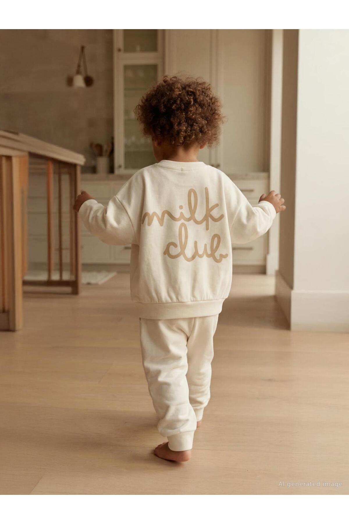 Civil Baby Milk Club Baskılı 3-18 Ay Sweatshirt - Ekru 6-9 Ay fotoğrafı 4 (önizleme)