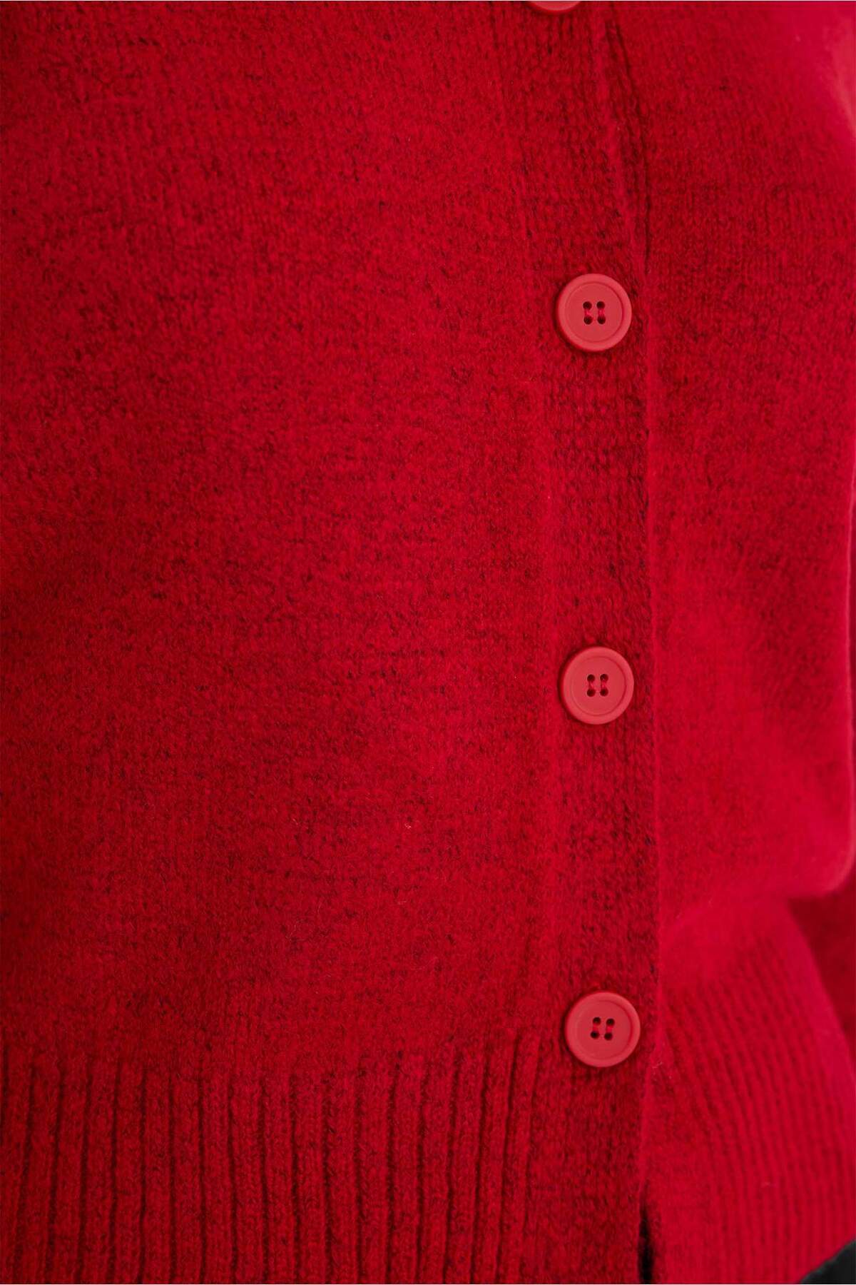 Defacto  Regular Fıt Bisiklet Yaka Keçe Hırka G8056AX26SP - Görsel 4