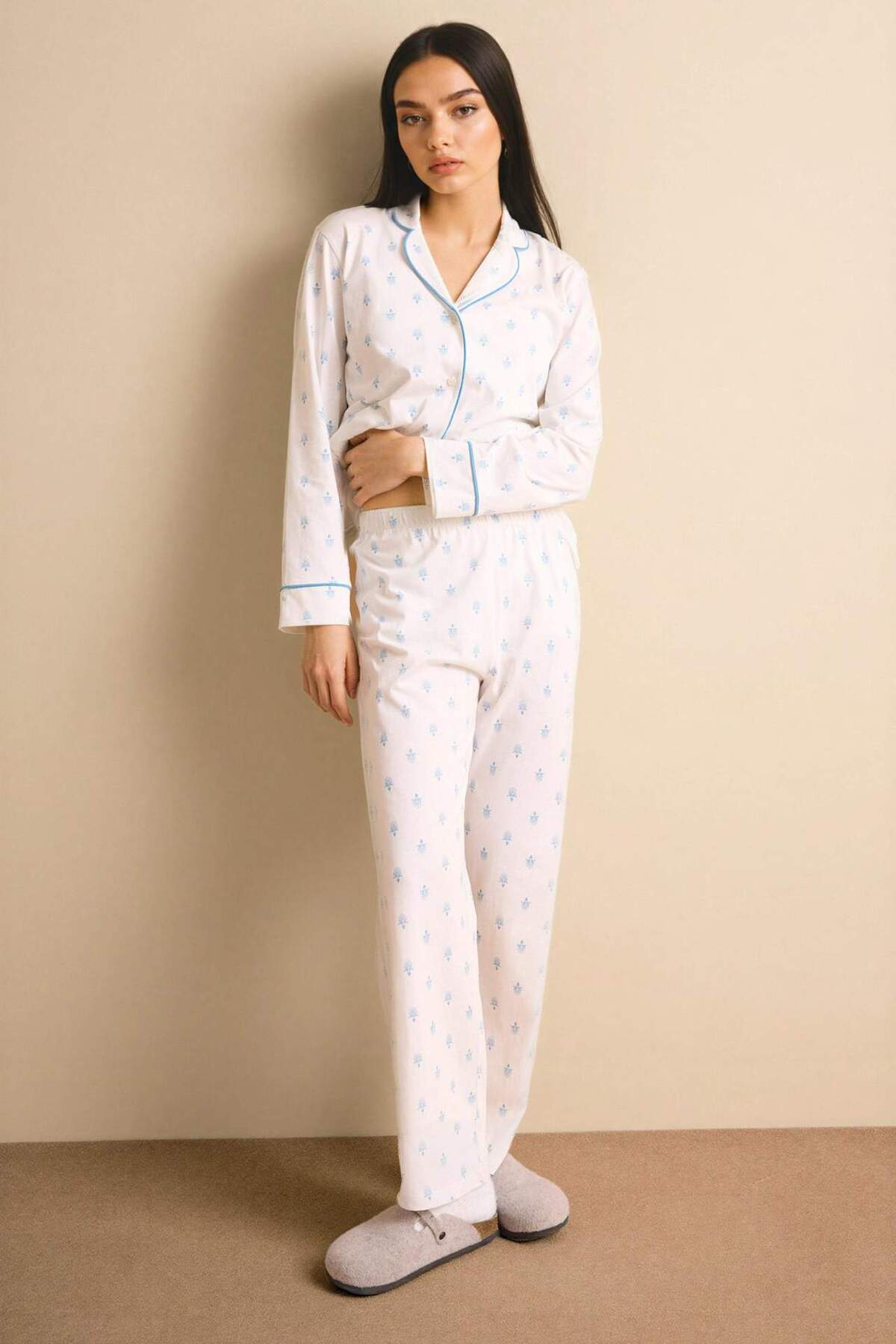 Defacto 100% Cotton Regular Fit Long Sleeve 2-Piece Set G1982Ax26Sp