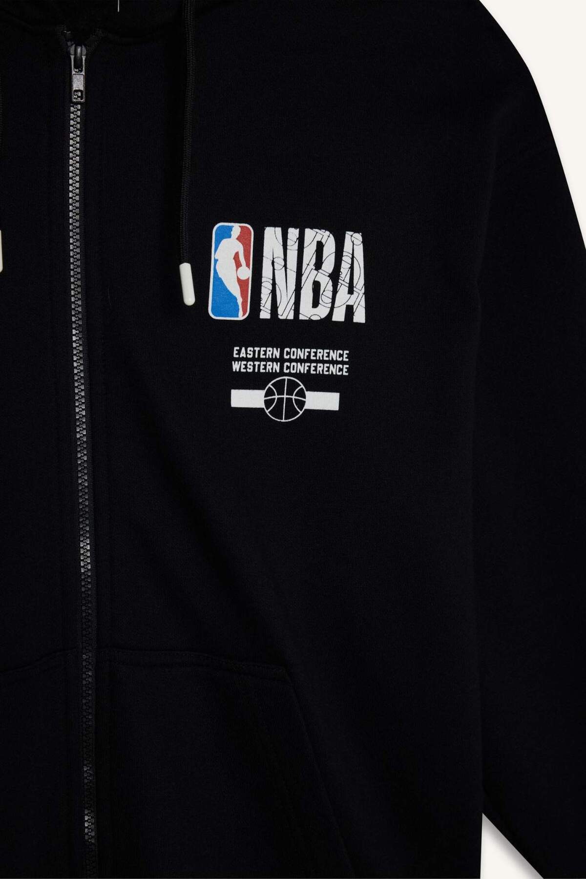 Defacto  NBA Wordmark Oversıze Kapüşonlu Fermuarlı Sweatshırt G0264AX26SP - Görsel 8