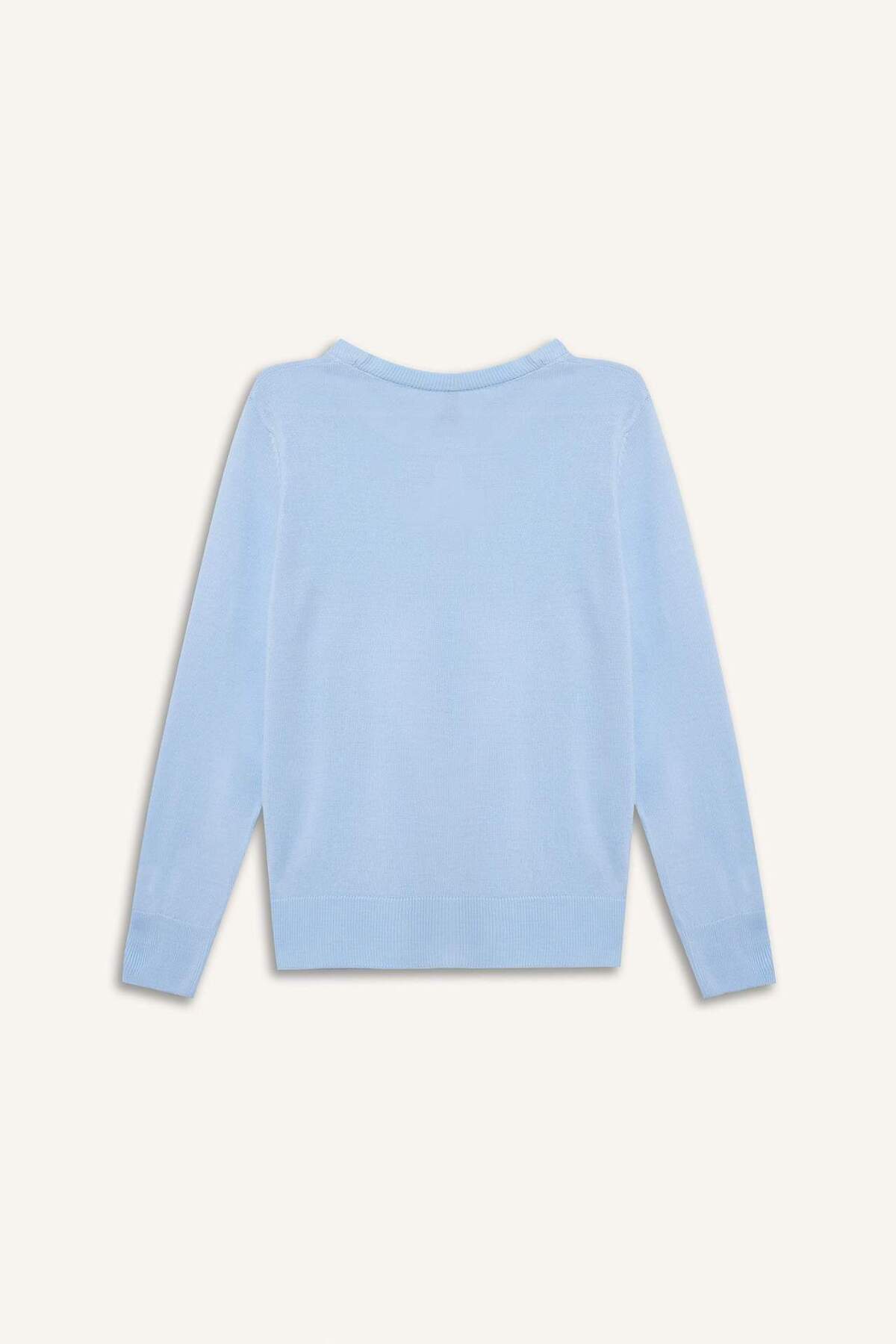 Defacto  Regular Fıt Bisiklet Yaka Triko Kazak F4084AX25WN - Görsel 8