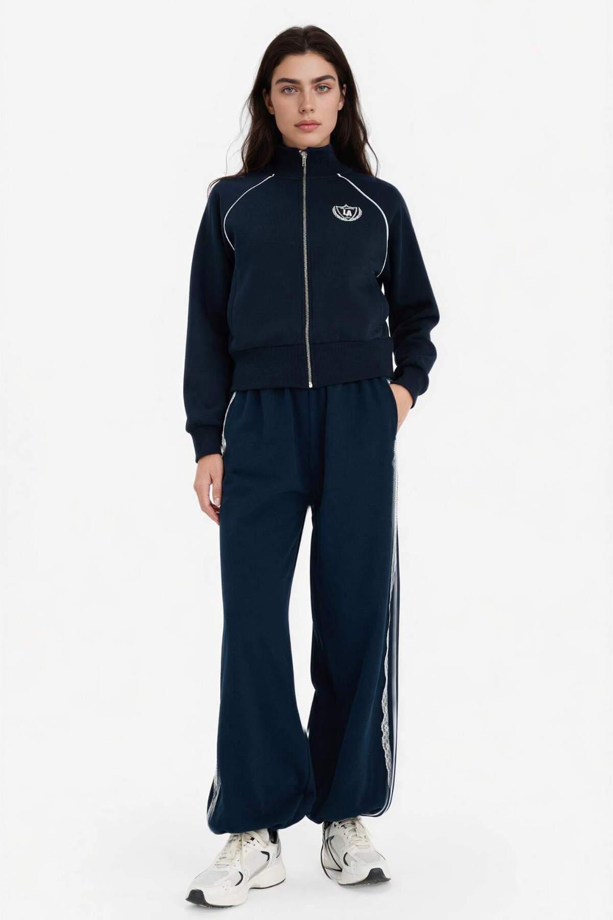 Defacto  Loose Fıt Dik Yaka Fermuarlı Sweatshirt G8117AX26SP - Görsel 4