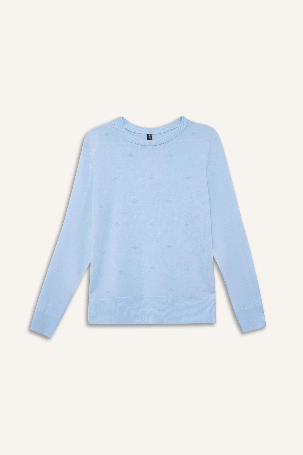 Defacto  Regular Fıt Bisiklet Yaka Triko Kazak F4084AX25WN - Görsel 6