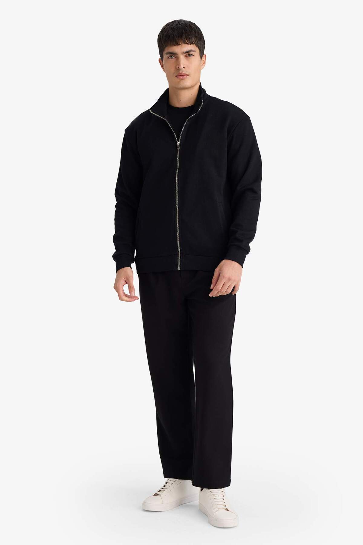 Defacto  Dik Yaka Fermuarlı Hırka F9328AX26SP - Görsel 2