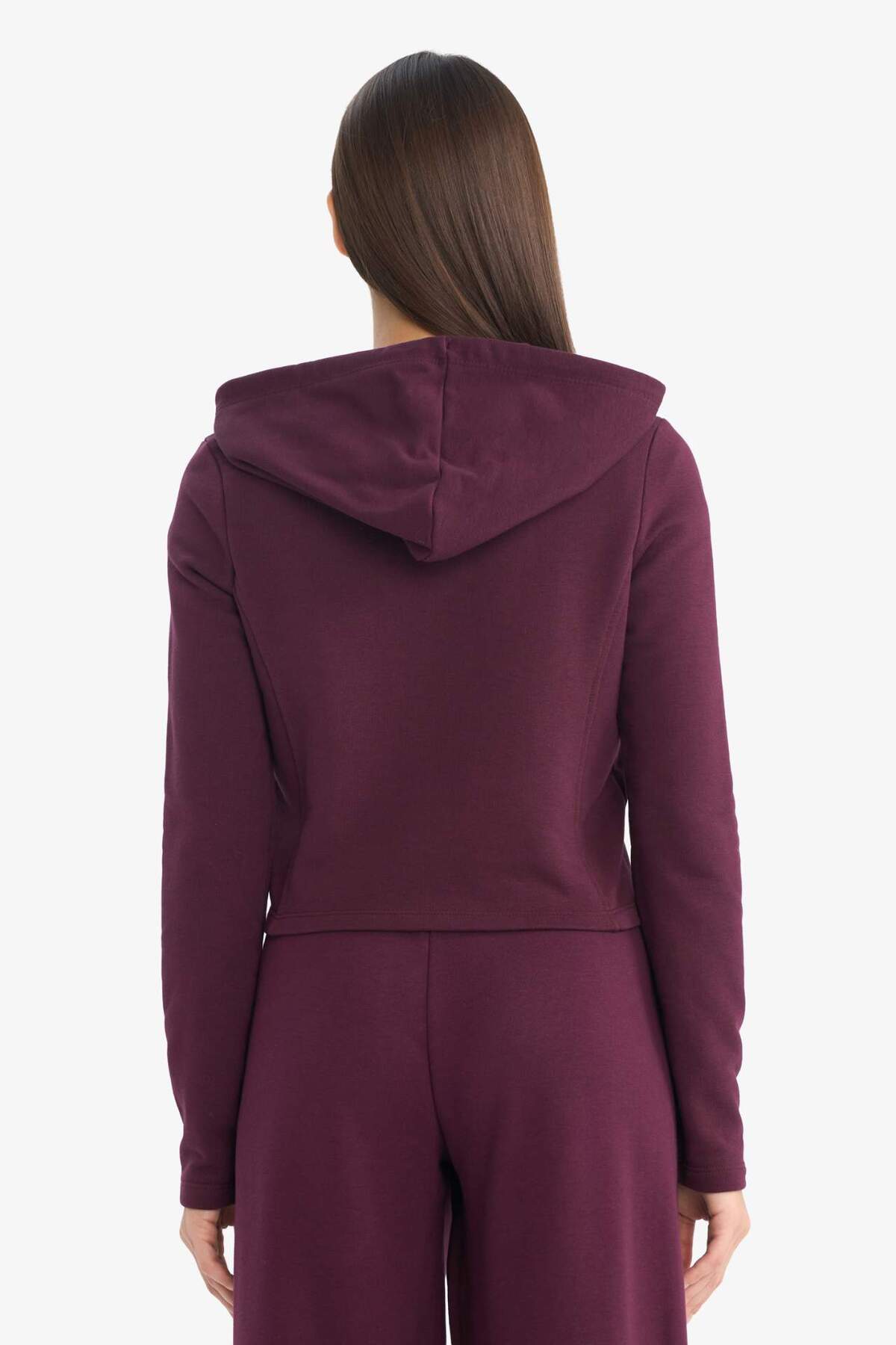 Defacto  Oversize Kapüşonlu Fermuarlı Sweatshirt G6384AX25WN - Görsel 5