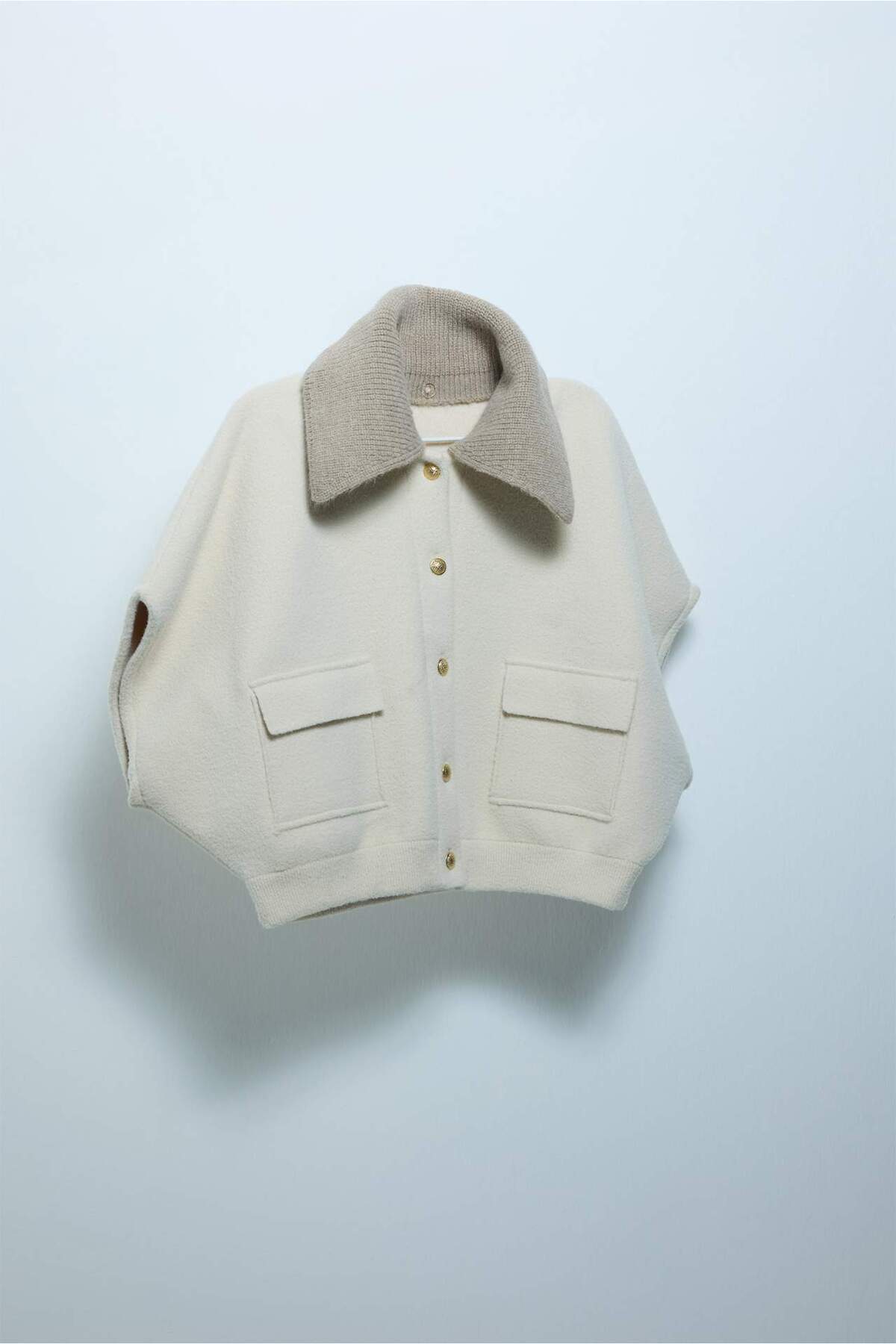 DeFacto Kontrast Geniş Yaka Overshirt Fit Kısa Hırka H1264AX26SP görsel 6