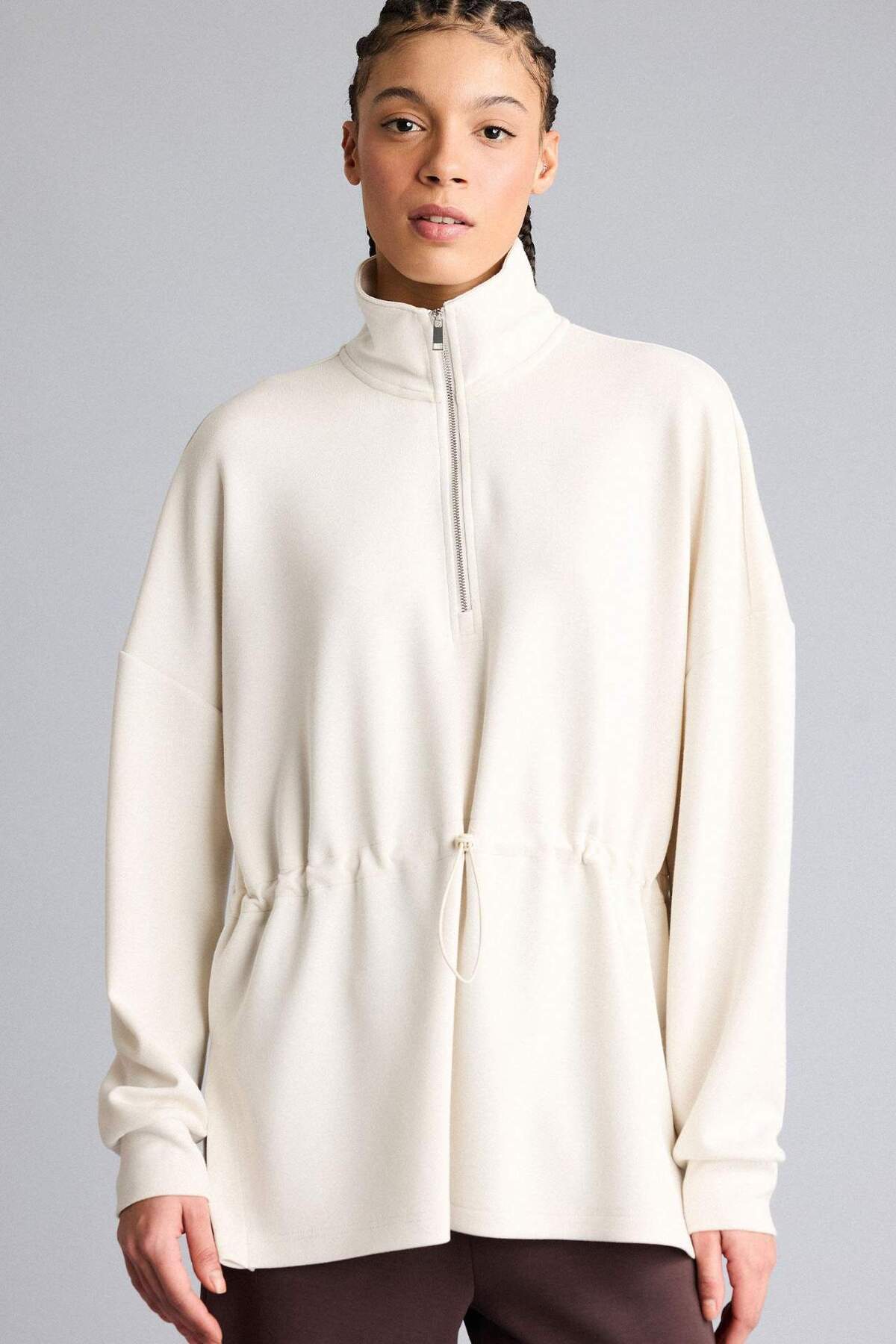 Defacto  Long Fıt Dik Yaka Modal Sporcu Sweatshirt F9065AX26SP - Görsel 4