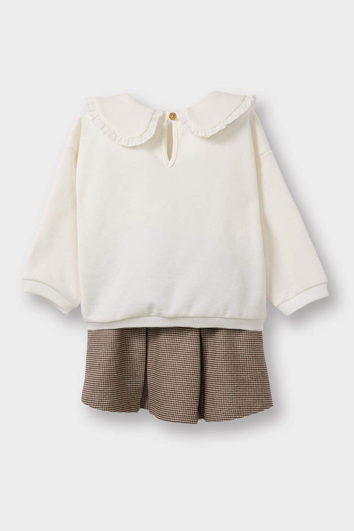 Defacto 2'li Takım Büyük Yaka Sweatshirt Etek Kız Bebek G5834A525WN fotoğrafı 5 (önizleme)