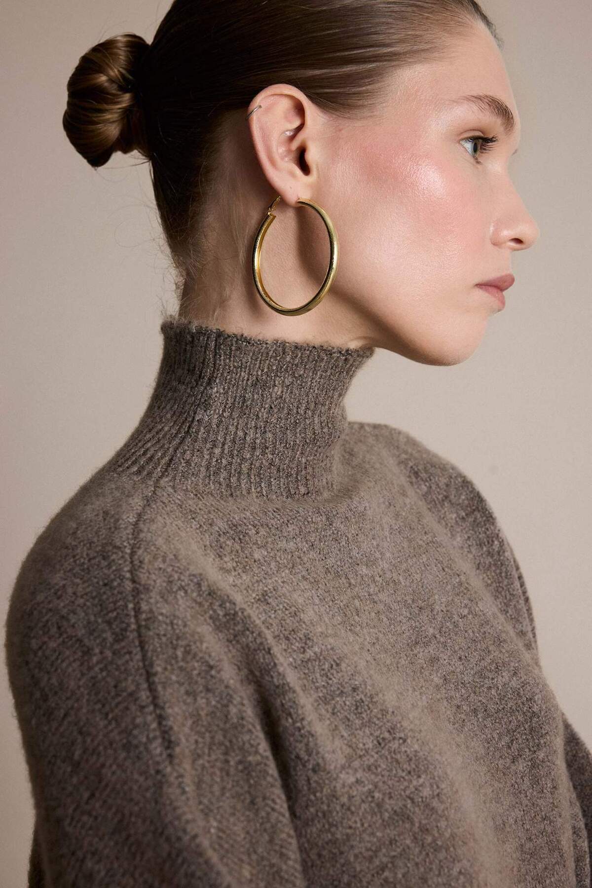 Defacto  Oversıze Yarım Balıkçı Yaka Triko Kazak G6652AX25WN - Görsel 4