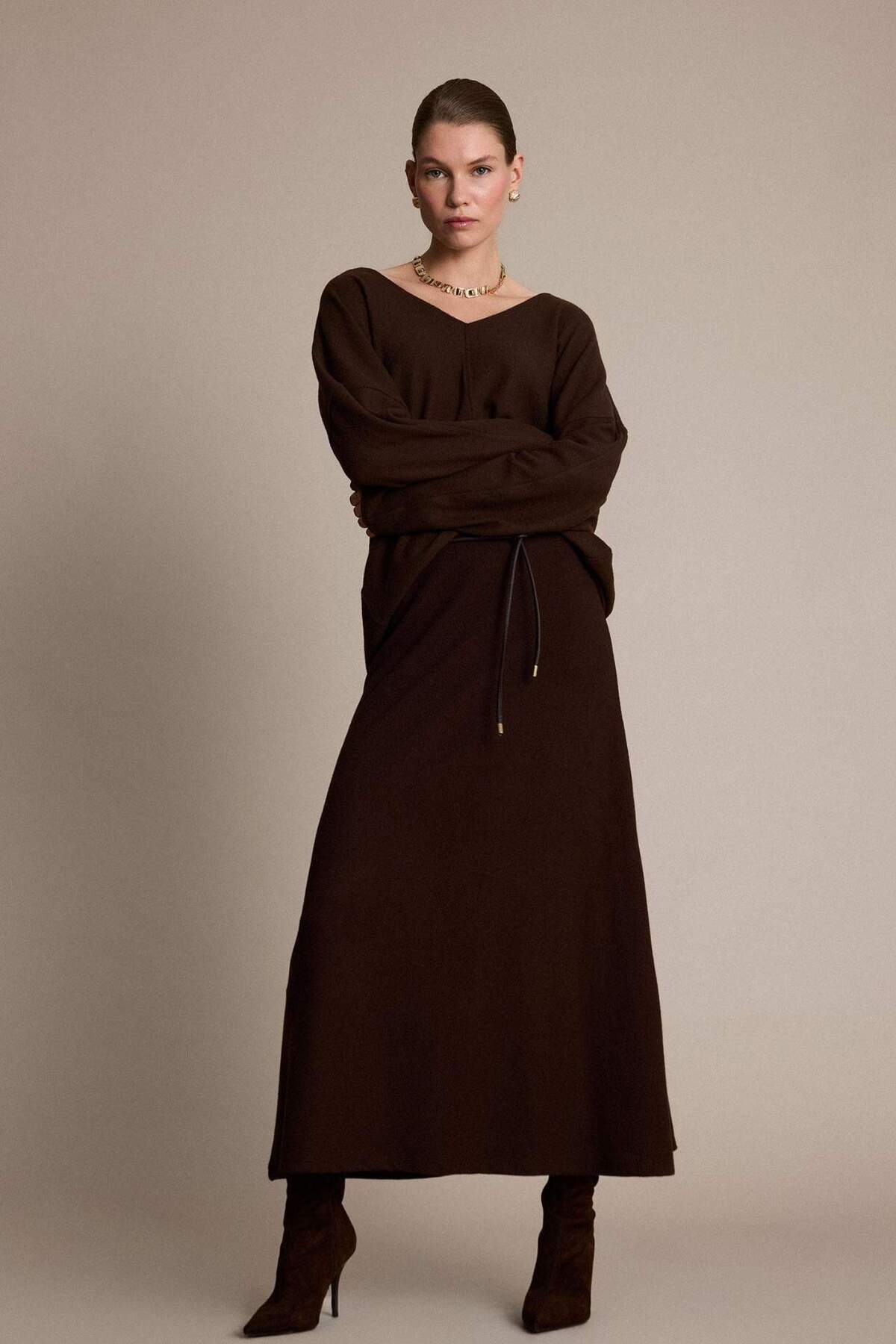 Defacto  Relax Fıt V Yaka Ribana Sweatshirt G6611AX25WN - Görsel 2