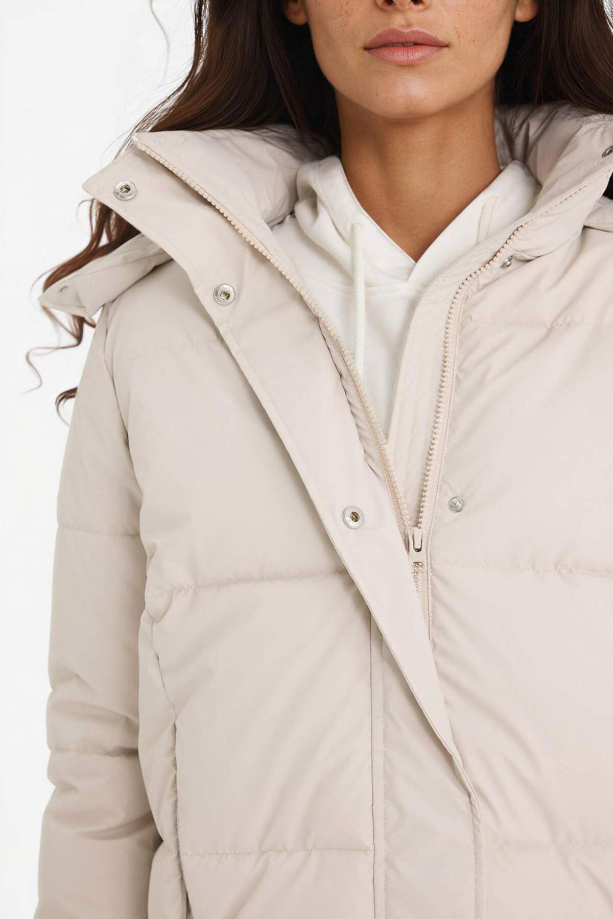 Defacto  Regular Fit Kapüşonlu Fermuarlı Şişme Mont F2143AX25WN - Görsel 3