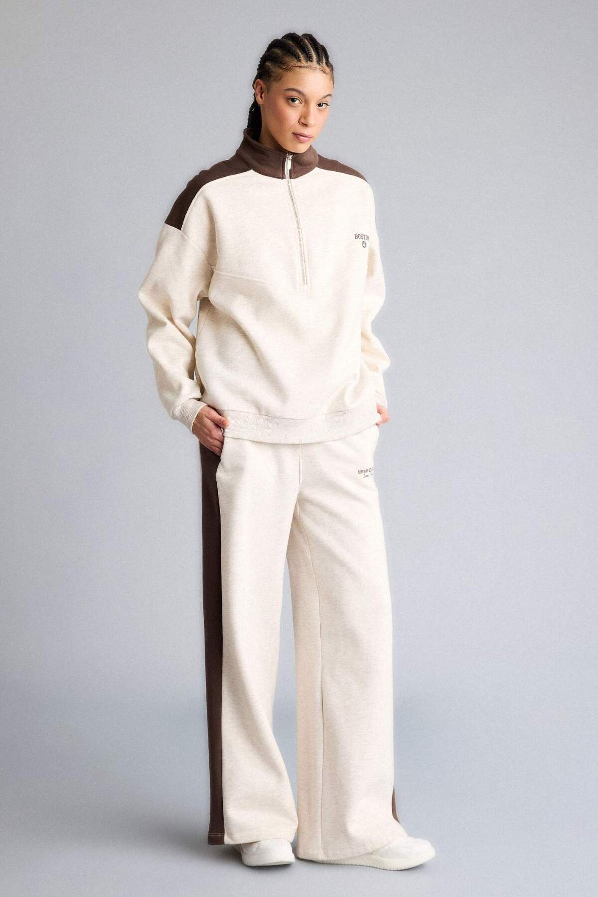 Defacto  Aırtech NBA Boston Celtics Oversize Geniş Kalıp Yarım Fermuarlı Sweatshirt F0243AX25AU - Görsel 2