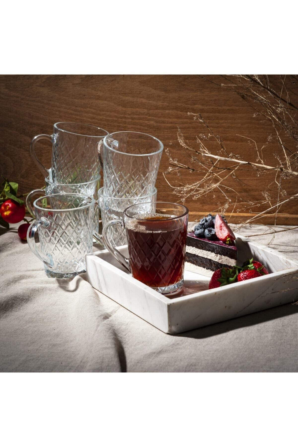 Rubby Kulplu Çay Fincanı