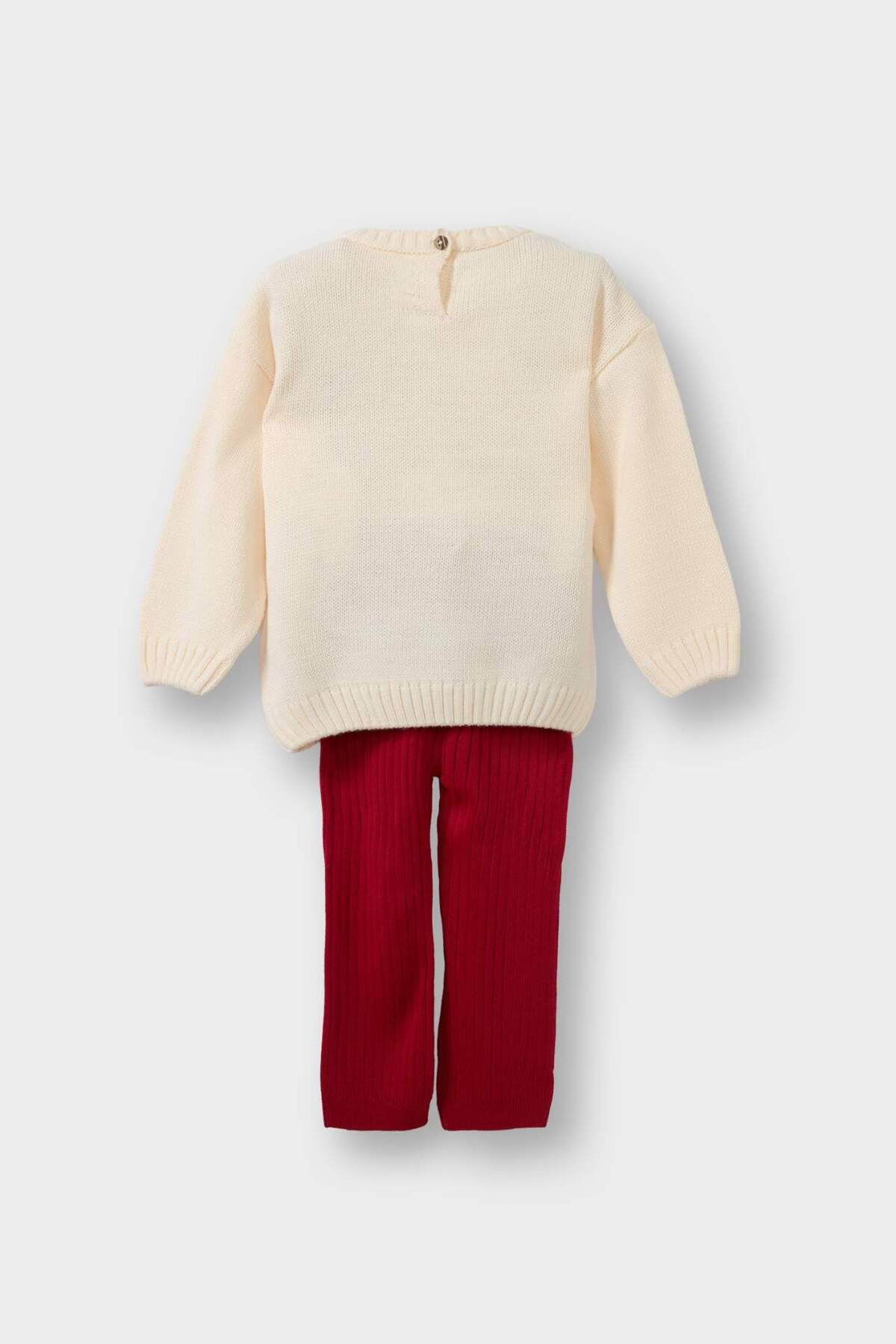 Defacto Yılbaşı Temalı 2'li Takım Triko Kazak Alt Kız Bebek F2679A525WN fotoğrafı 4 (önizleme)