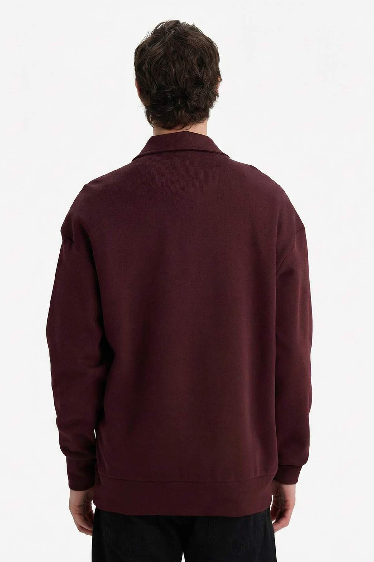 Defacto  Boxy Fıt Polo Yaka Sweatshirt G6475AX25WN - Görsel 4