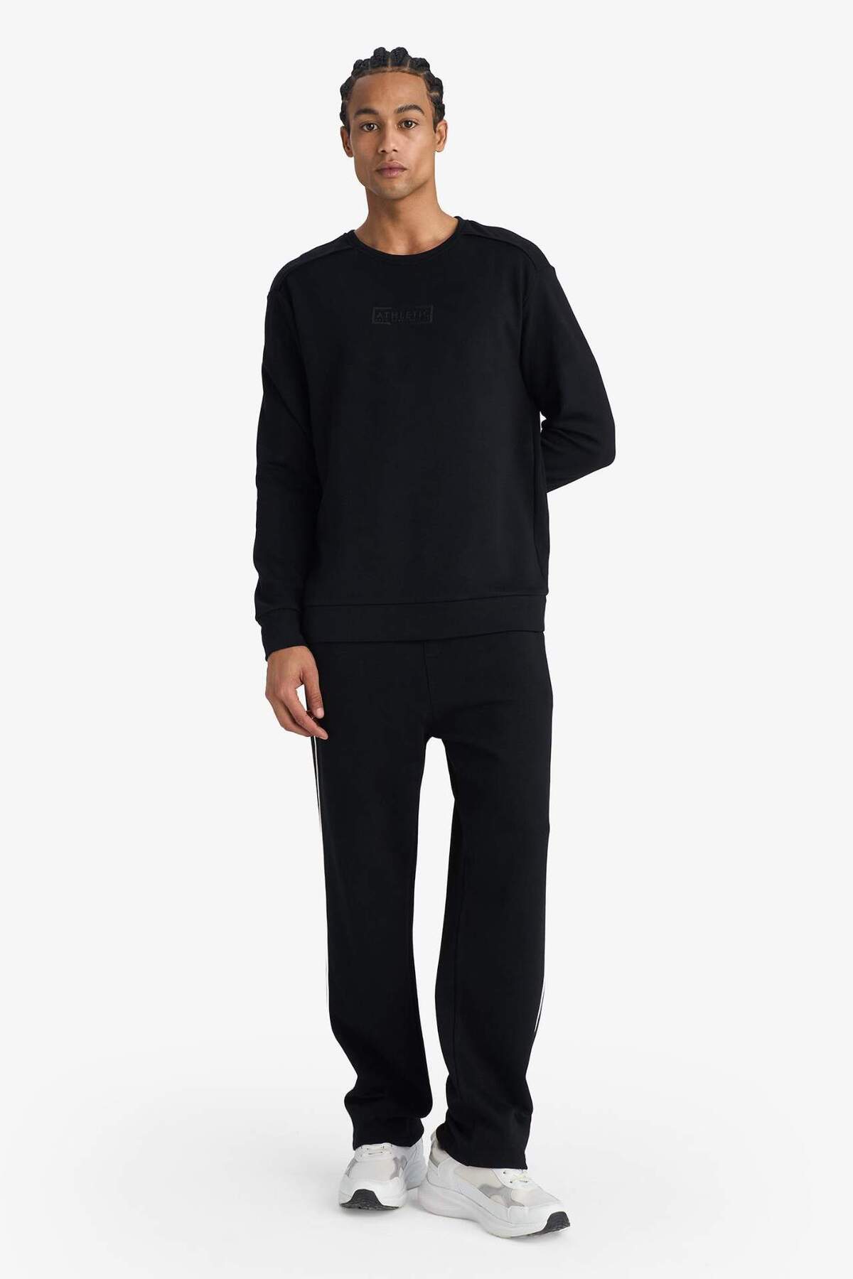 سویشرت گرم استاندارد Fit Crew Neck Modal G6395AX25WN — مشکی — تصویر 2 از 5
