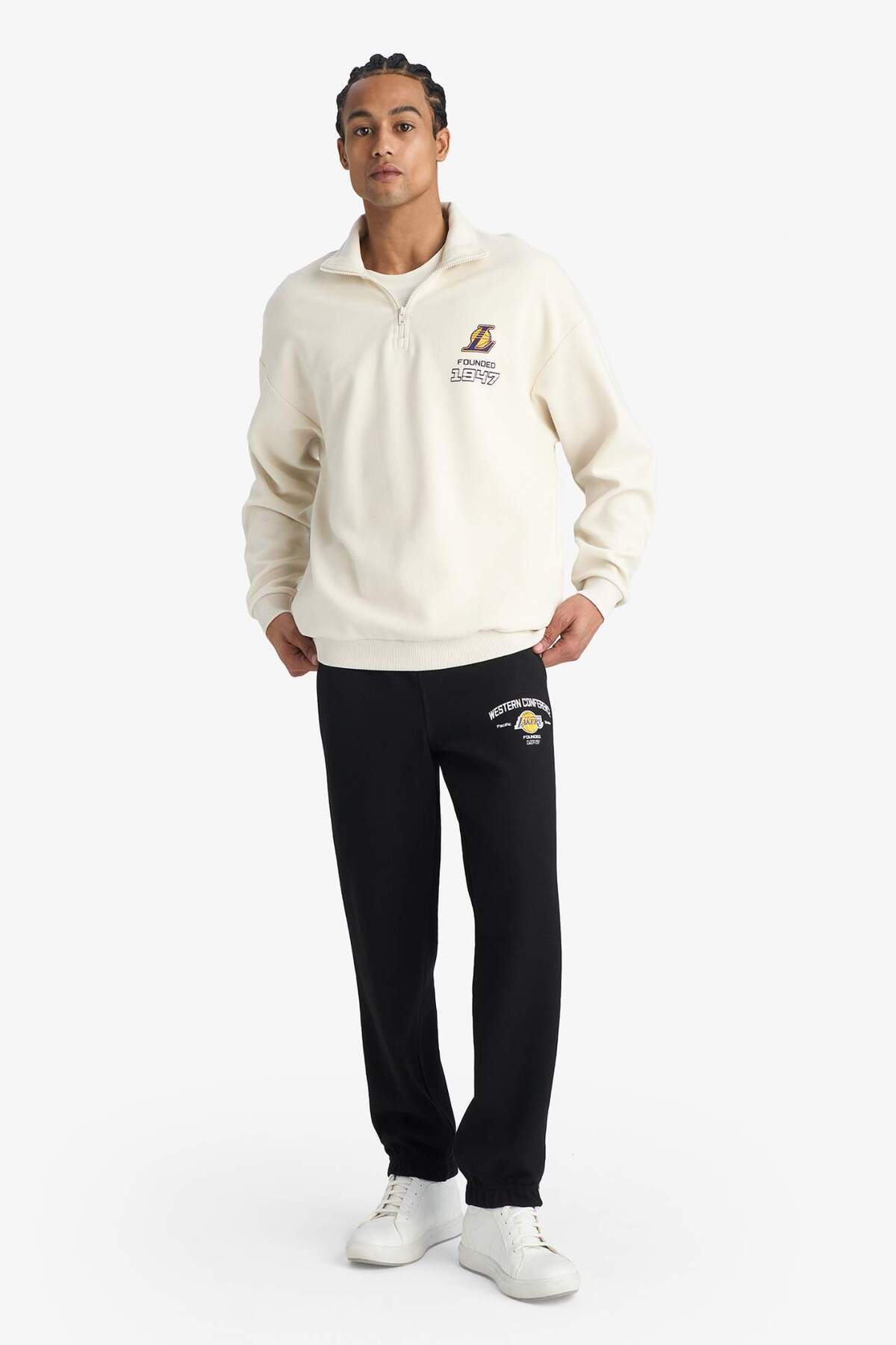 Defacto  NBA Los Angeles Lakers Standart Fit Jakarlı Jogger G5014AX25AU