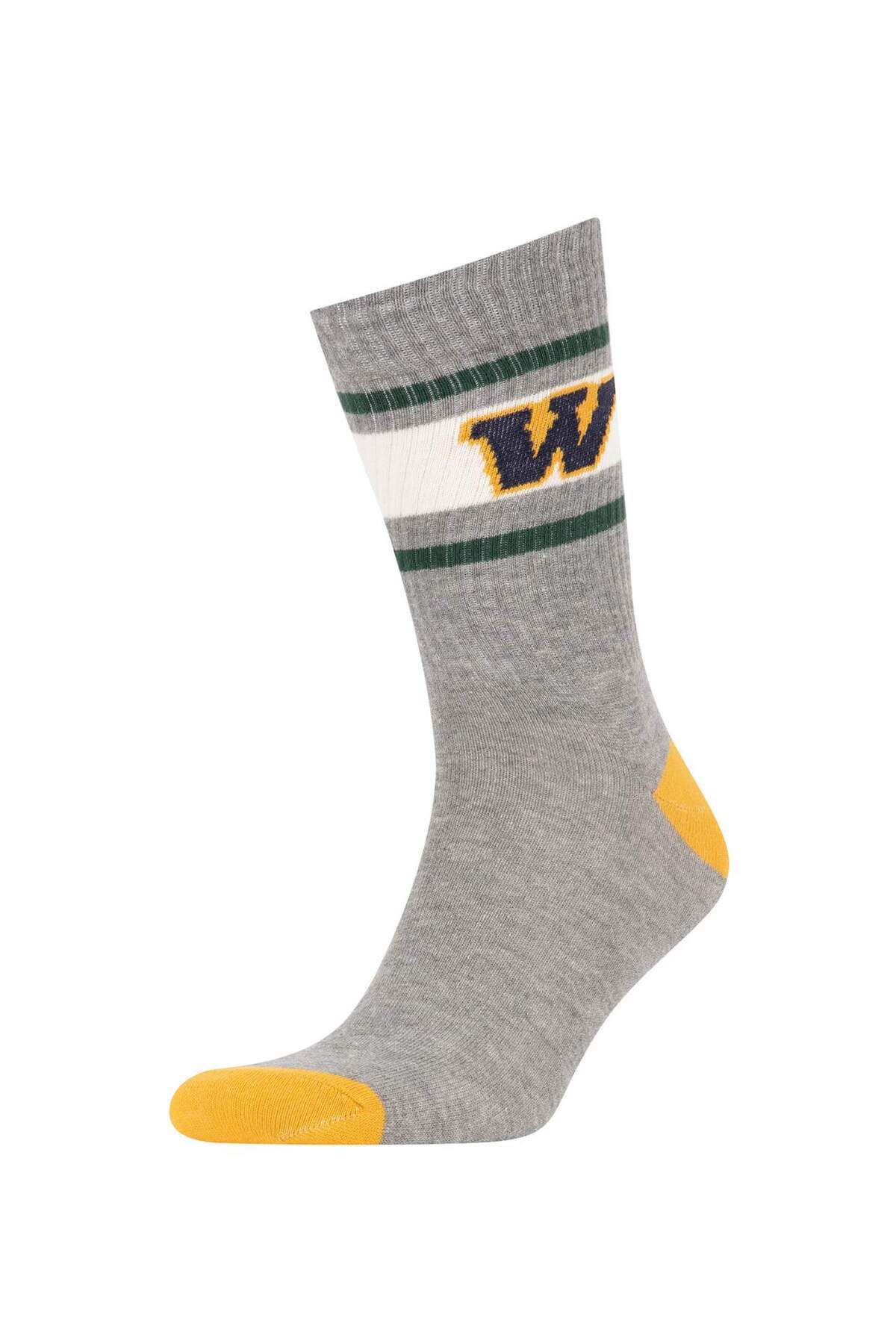 Defacto  Erkek Baskılı Rahat Lastikli 3lü Pamuklu Uzun Çorap Y2597AZNS - Görsel 4