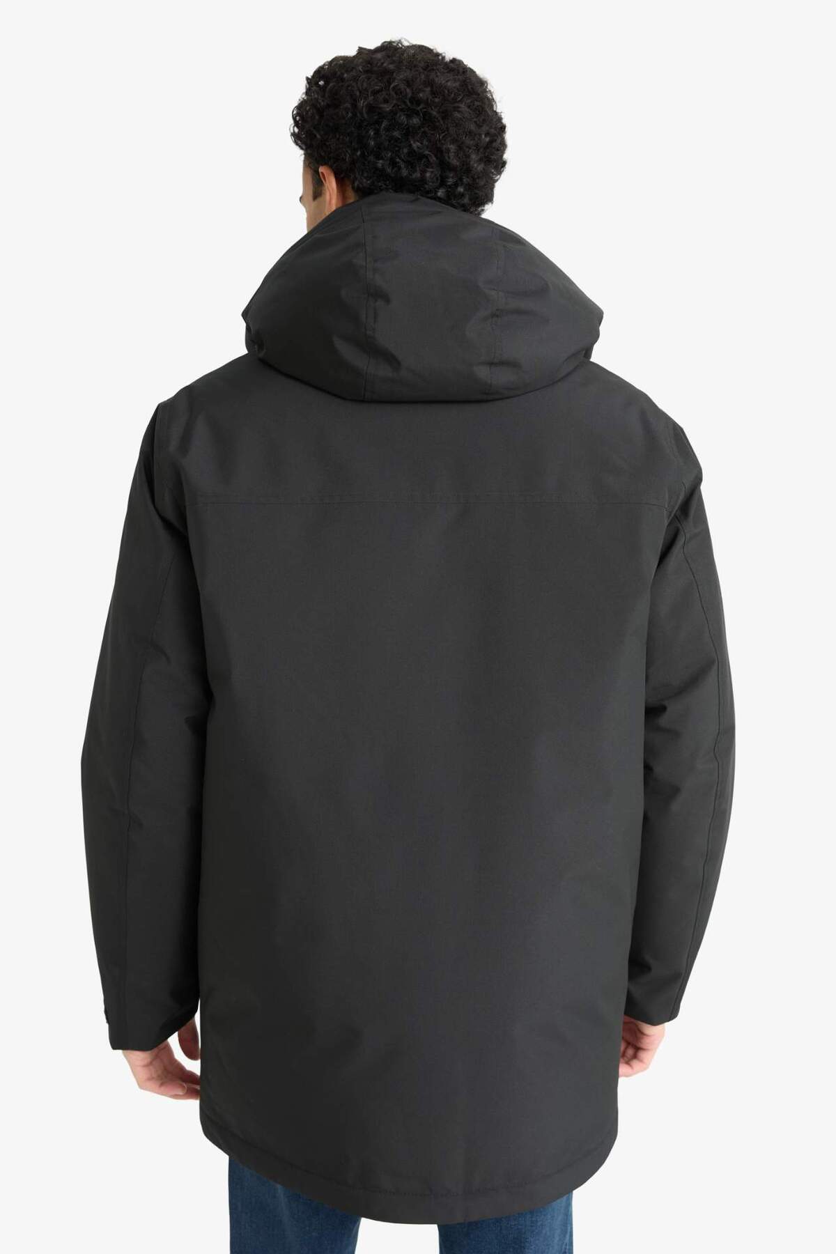 Defacto  Su İtici Regular Fit Kapüşonlu Çift Cepli Fermuarlı Çıtçıtlı Mont F5701AX25WN - Görsel 7