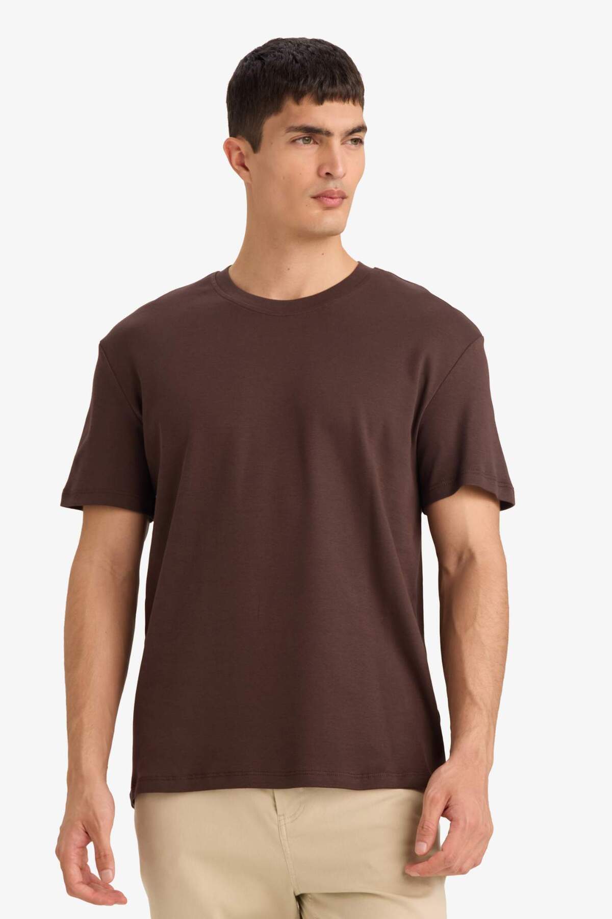 DeFacto Ultra Yumuşak %100 Pamuk REGULAR Fit Basic Tişört E7961AX26SP görsel 3
