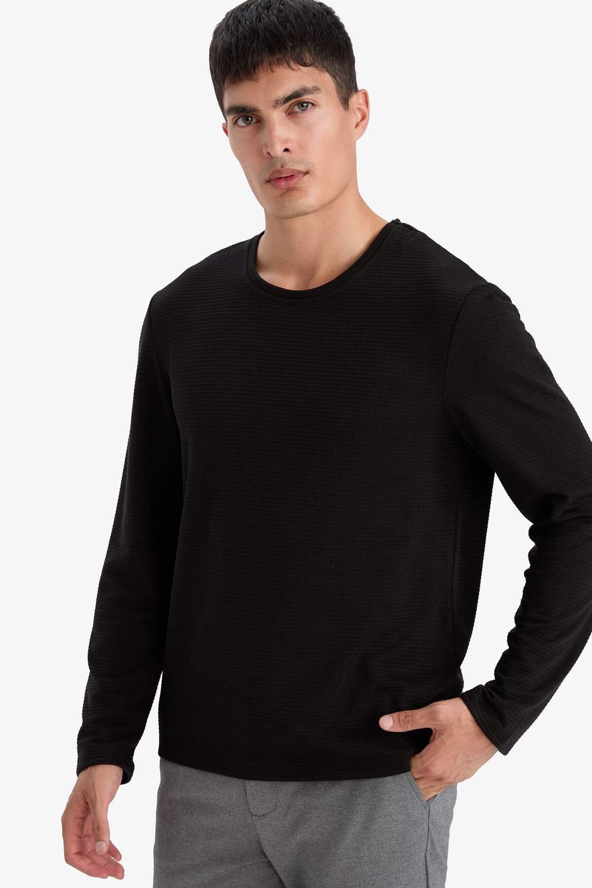 DeFacto Slim Fit Bisiklet Yaka Sweatshirt G2605AX25AU — طلایی